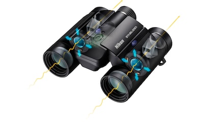 Nikon states that the binoculars compensate for 80 per cent of the vibrations caused by hand movements.