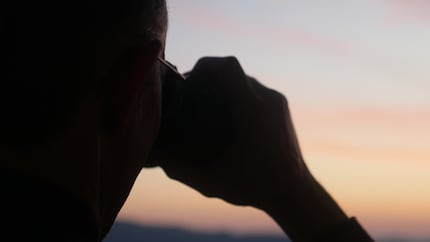 With the Canon 18x50 IS at dusk.