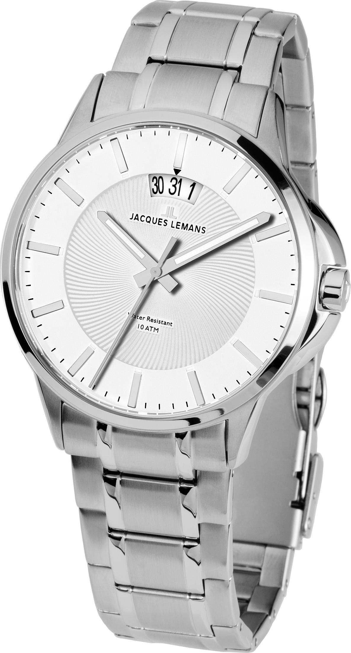 Jacques Lemans, Armbanduhr, Classic, Silber, (Analoguhr, 42 mm)