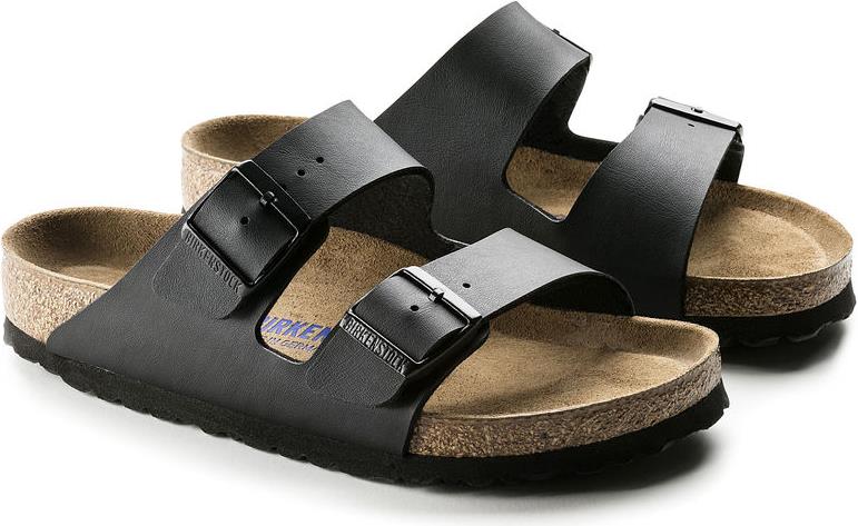 Birkenstock, Unisex, Sandalen, Arizona Weichbettung Birko-Flor Schmal, Schwarz, (47)