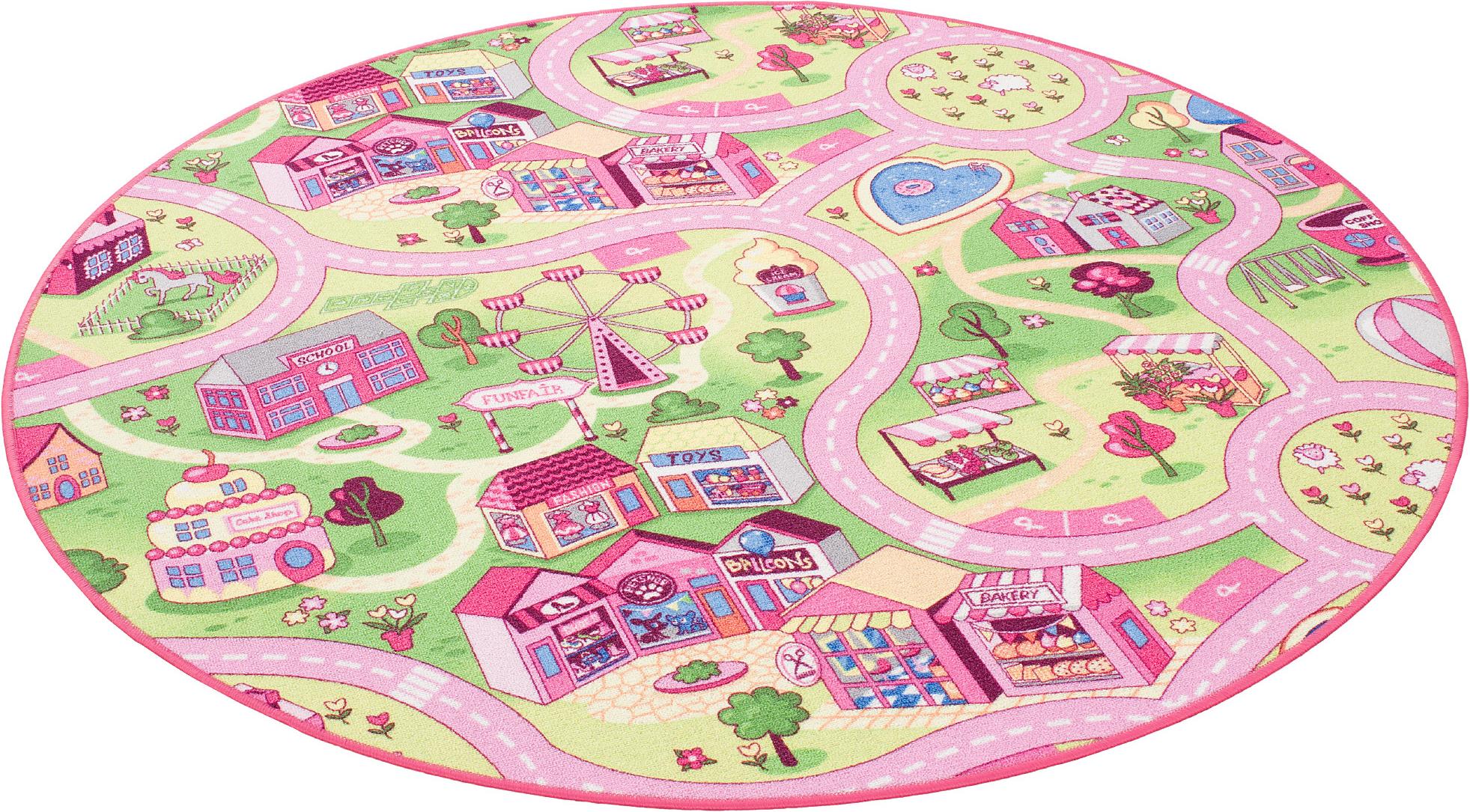 Snapstyle, Spielteppich + Spielmatte, Kinder Spiel Teppich Girls Village (160 x 160 cm)