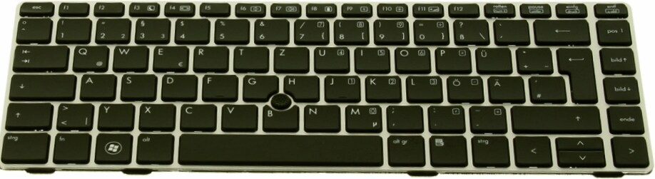 HP Ersatztastatur DE-Layout für 8460P, 8460W, Notebook Ersatzteile, Schwarz