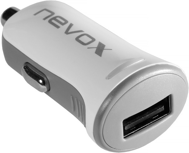 Nevox USB KFZ Ladeadapter, Auto Adapter, Weiss