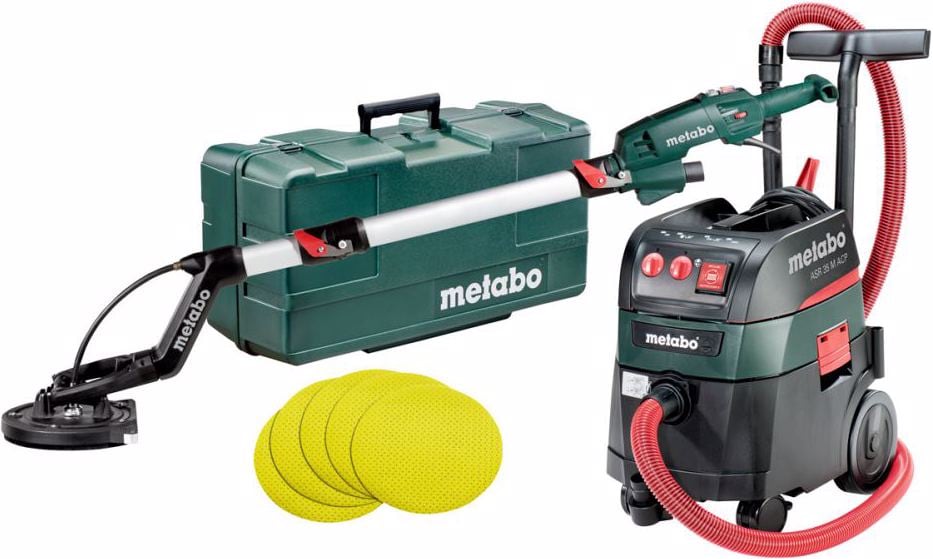 Metabo, Schleifmaschine + Poliermaschine, Langhalsschleifer Set LSV 5-225 Comfort ASR 35 M ACP Z (Wand- & Deckenschleife...