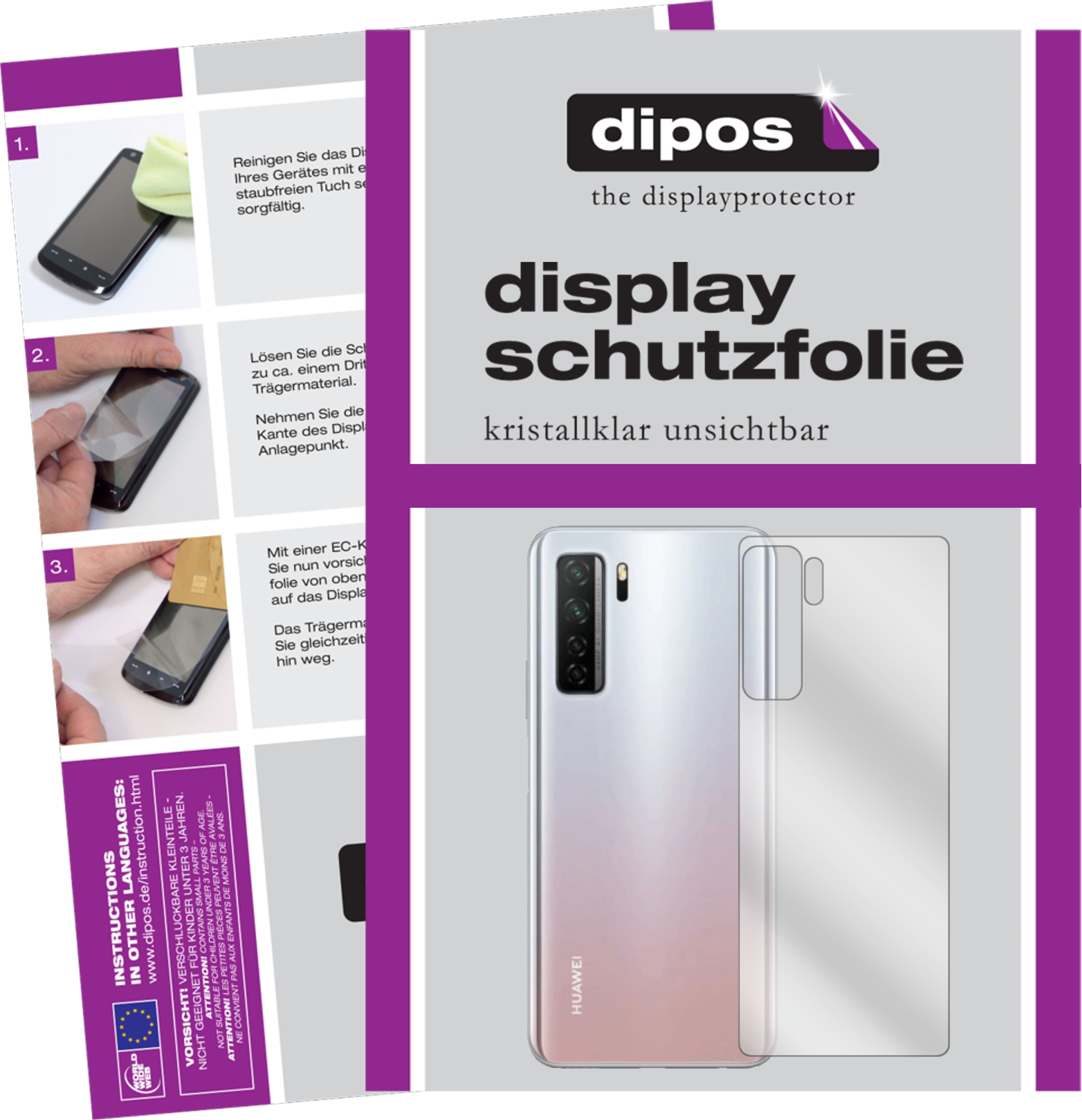 Dipos Displayschutzfolie Crystalclear (6 Stück, Huawei Nova 7 SE), Smartphone Schutzfolie, Transparent