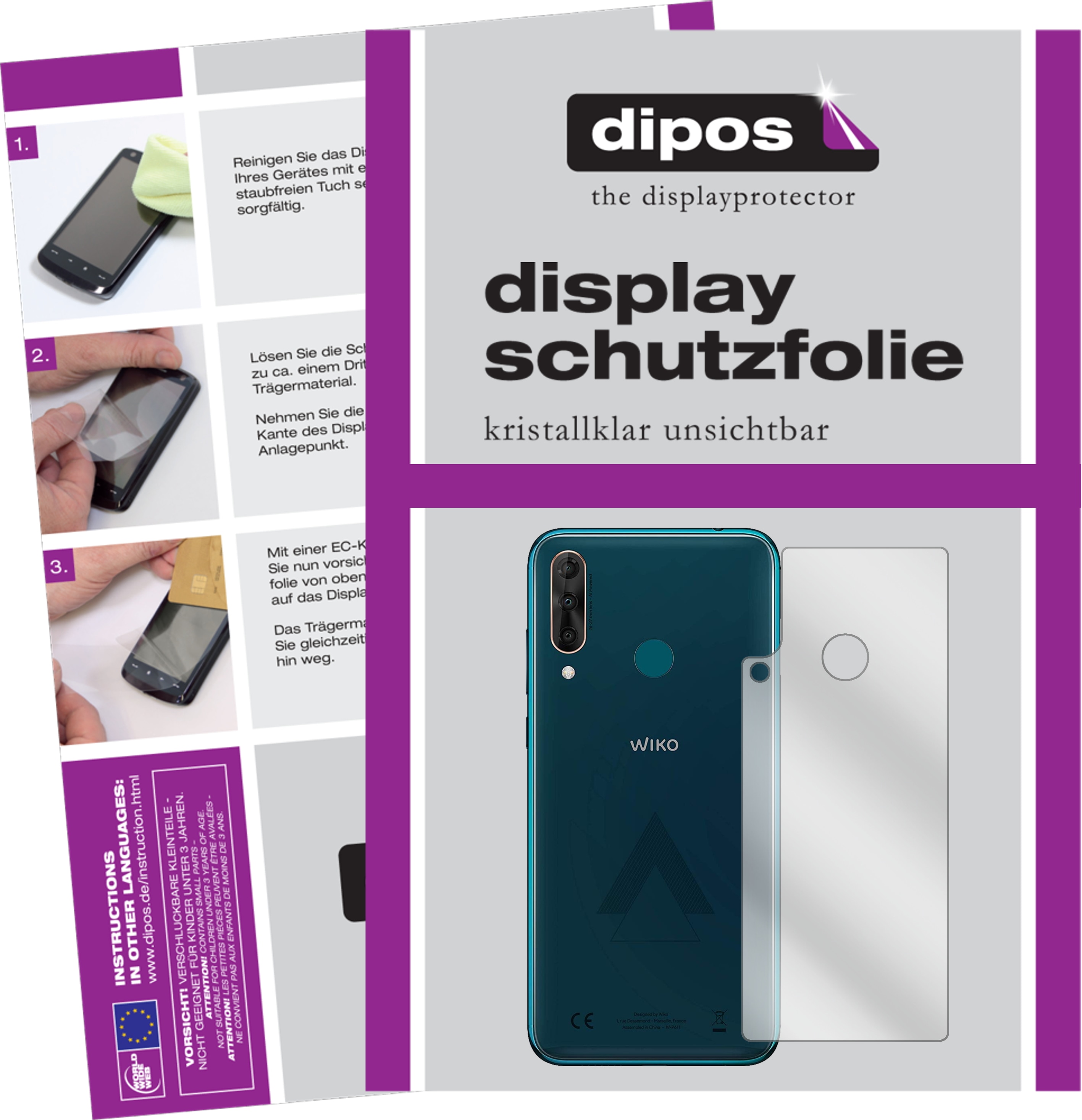 Dipos Displayschutzfolie Crystalclear (5 Stück, Wiko View 3), Smartphone Schutzfolie, Transparent