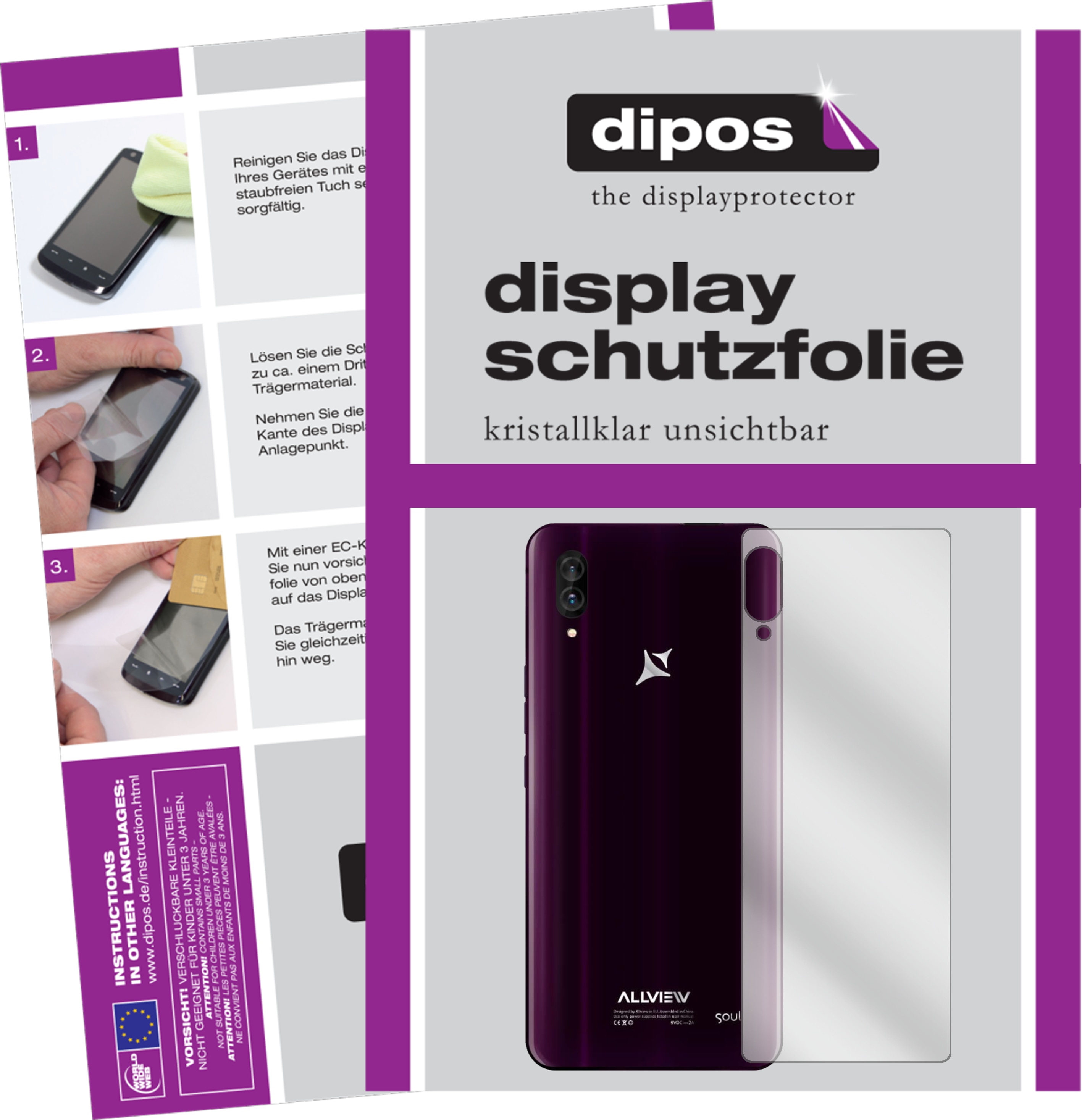 Dipos Displayschutzfolie Crystalclear (1 Stück, Soul X6 Xtreme), Smartphone Schutzfolie, Transparent