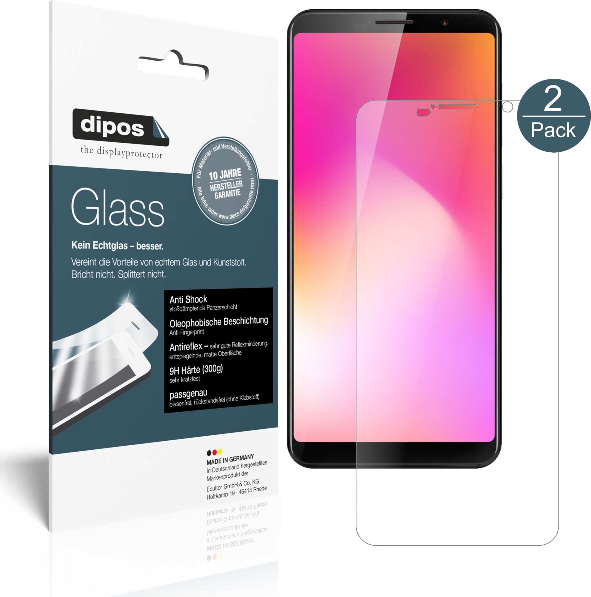 Dipos Displayschutz Anti-Shock (1 Stück, Power), Smartphone Schutzfolie, Transparent