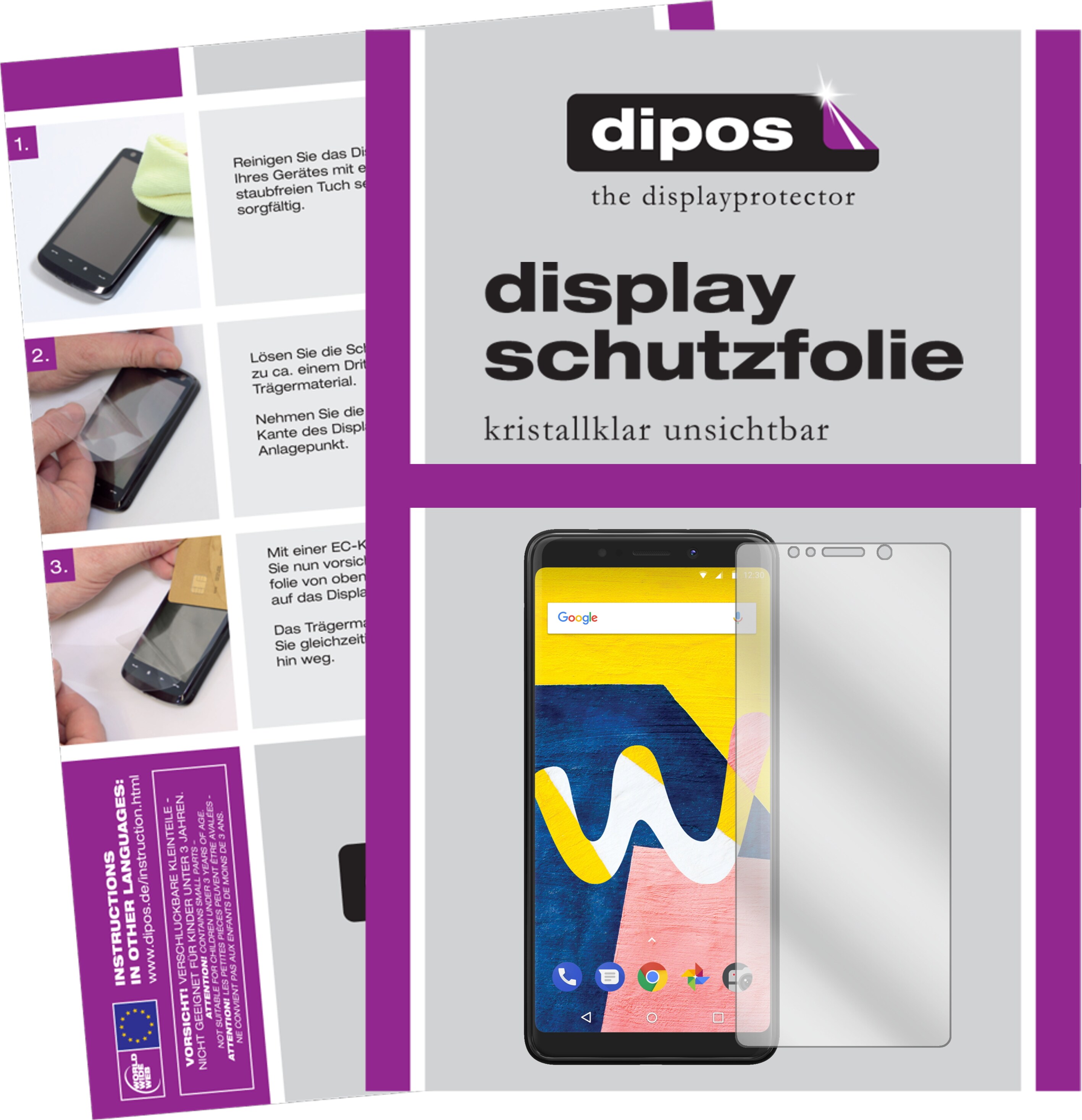 Dipos Displayschutzfolie Crystalclear (2 Stück, Wiko View Lite), Smartphone Schutzfolie, Transparent