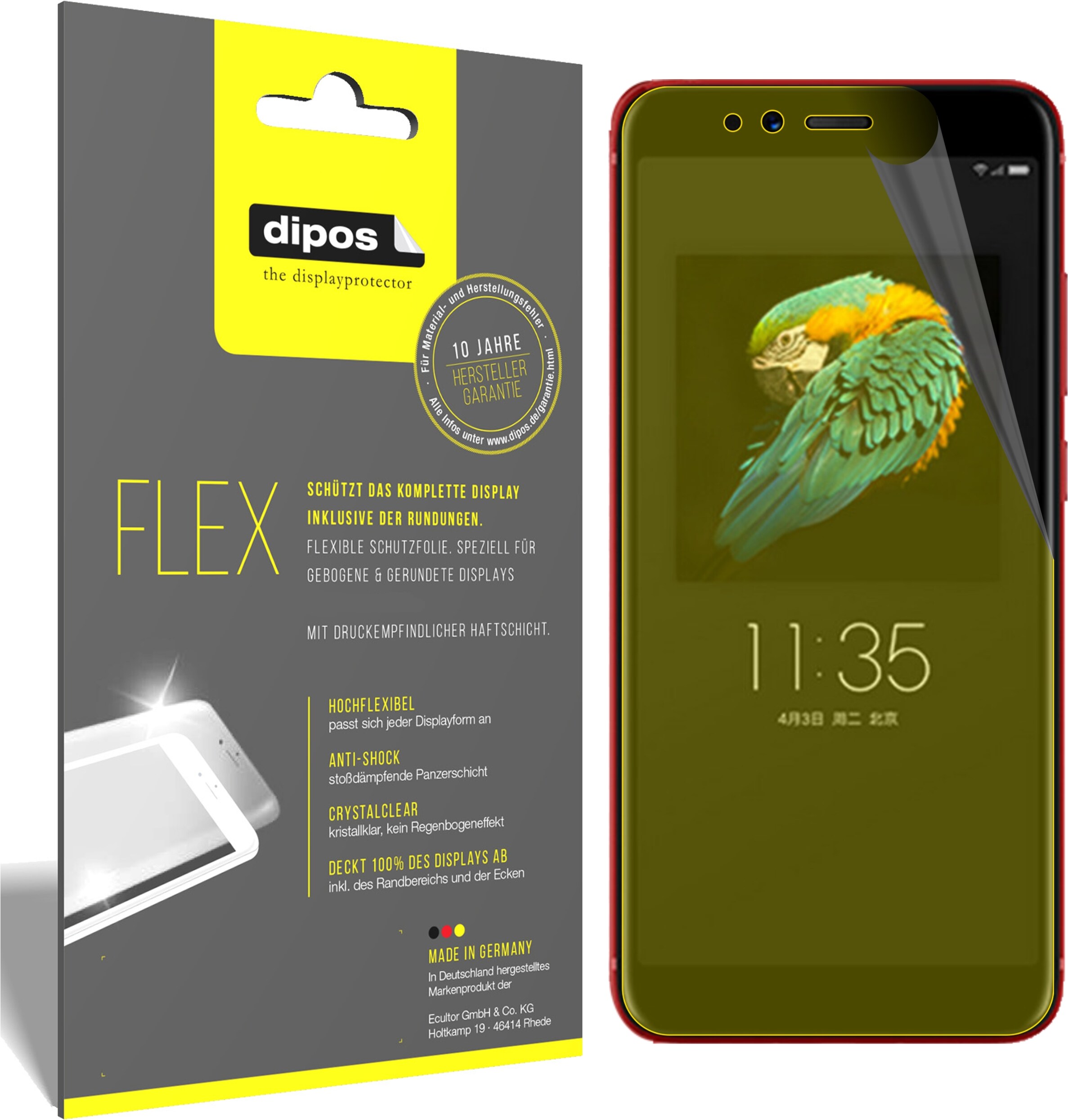 Dipos Displayschutzfolie Full-Cover 3D (2 Stück, Lenovo S5 (2018)), Smartphone Schutzfolie, Transparent