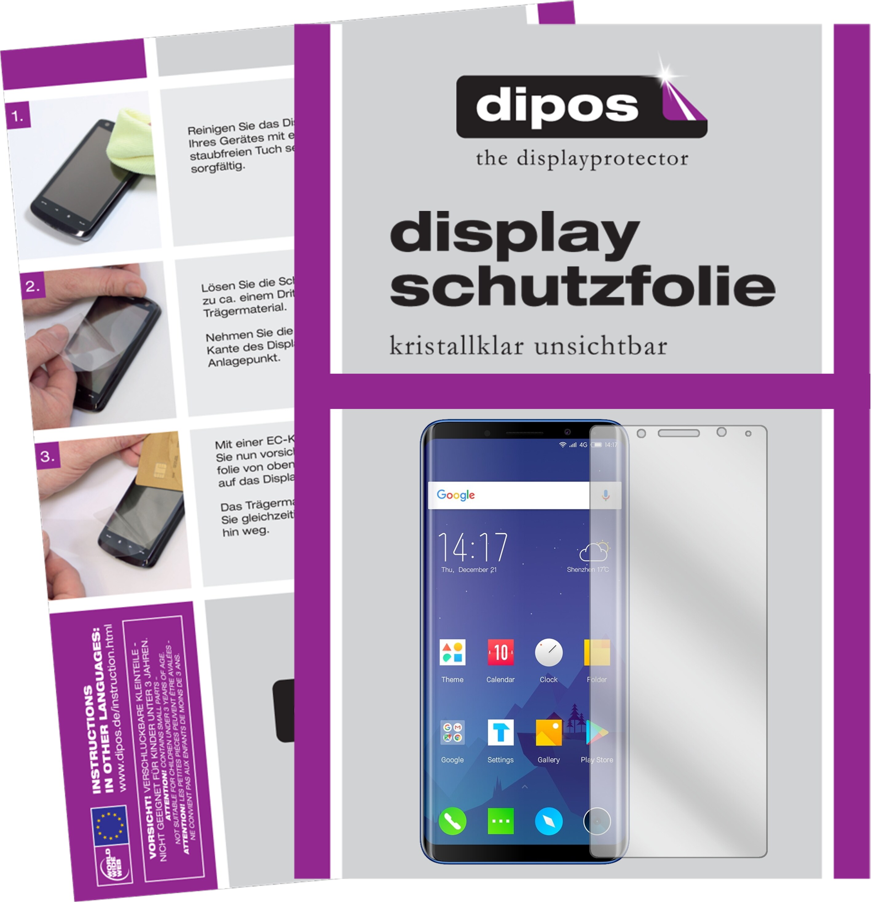 Dipos Displayschutzfolie Crystalclear (5 Stück, Elephone U), Smartphone Schutzfolie, Transparent