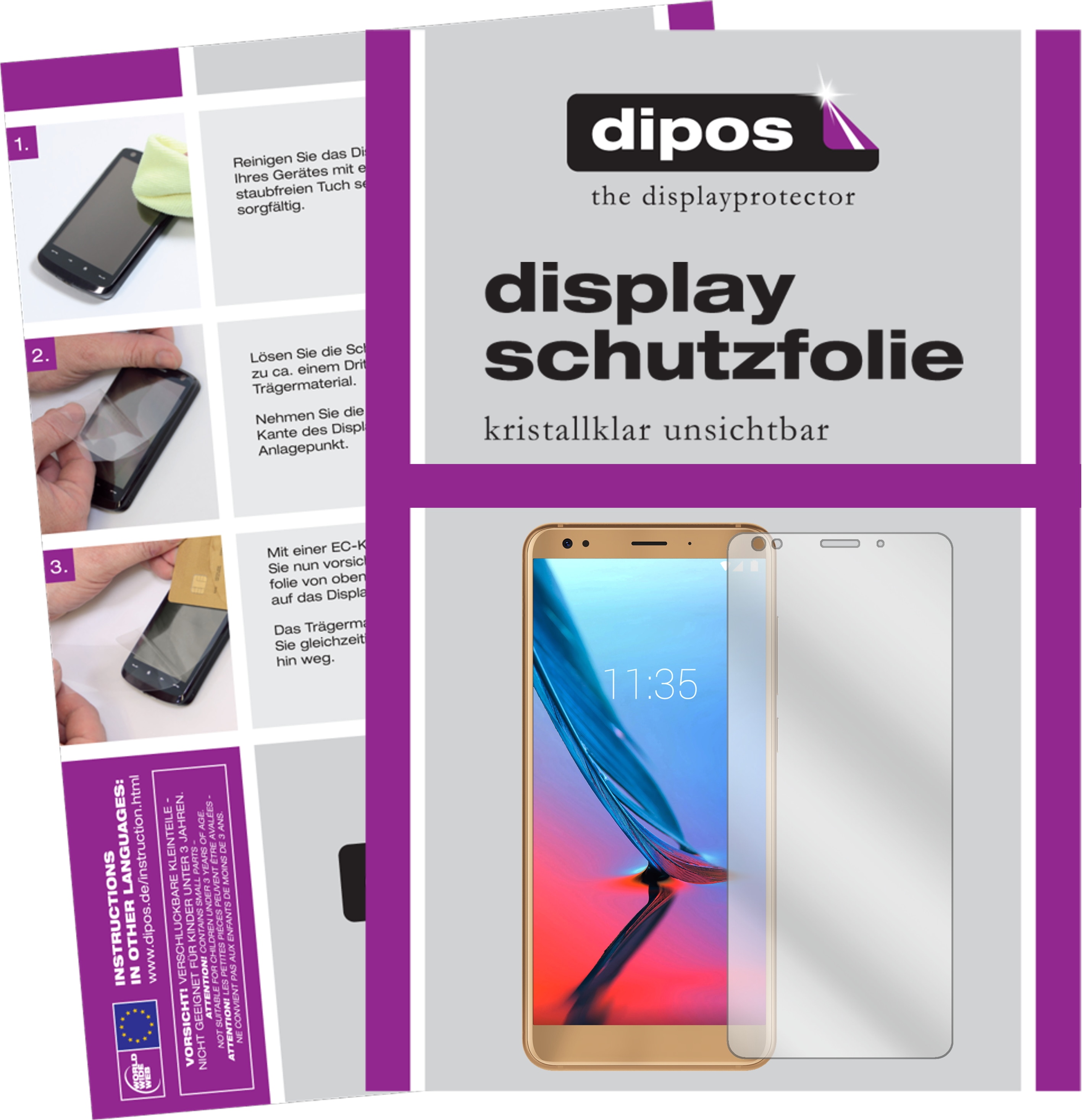 Dipos Displayschutzfolie Crystalclear (5 Stück, ZTE Blade V9 Vita), Smartphone Schutzfolie, Transparent