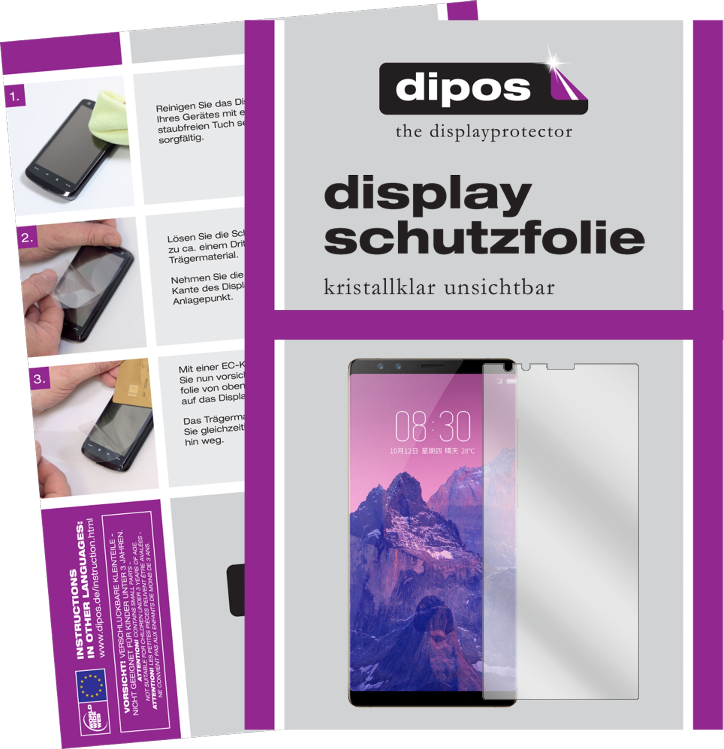 Dipos Displayschutzfolie Crystalclear (6 Stück, ZTE Nubia Z17S), Smartphone Schutzfolie, Transparent