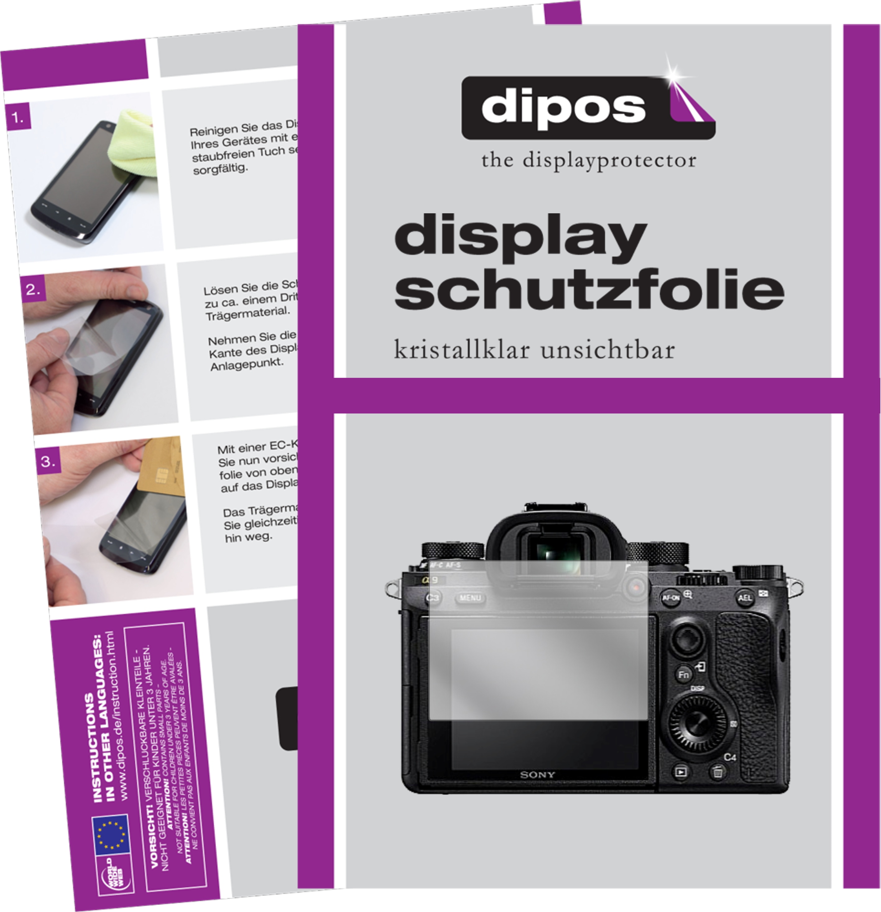 Dipos Displayschutzfolie Crystalclear (Displayschutz, Alpha 9), Kameraschutz, Transparent