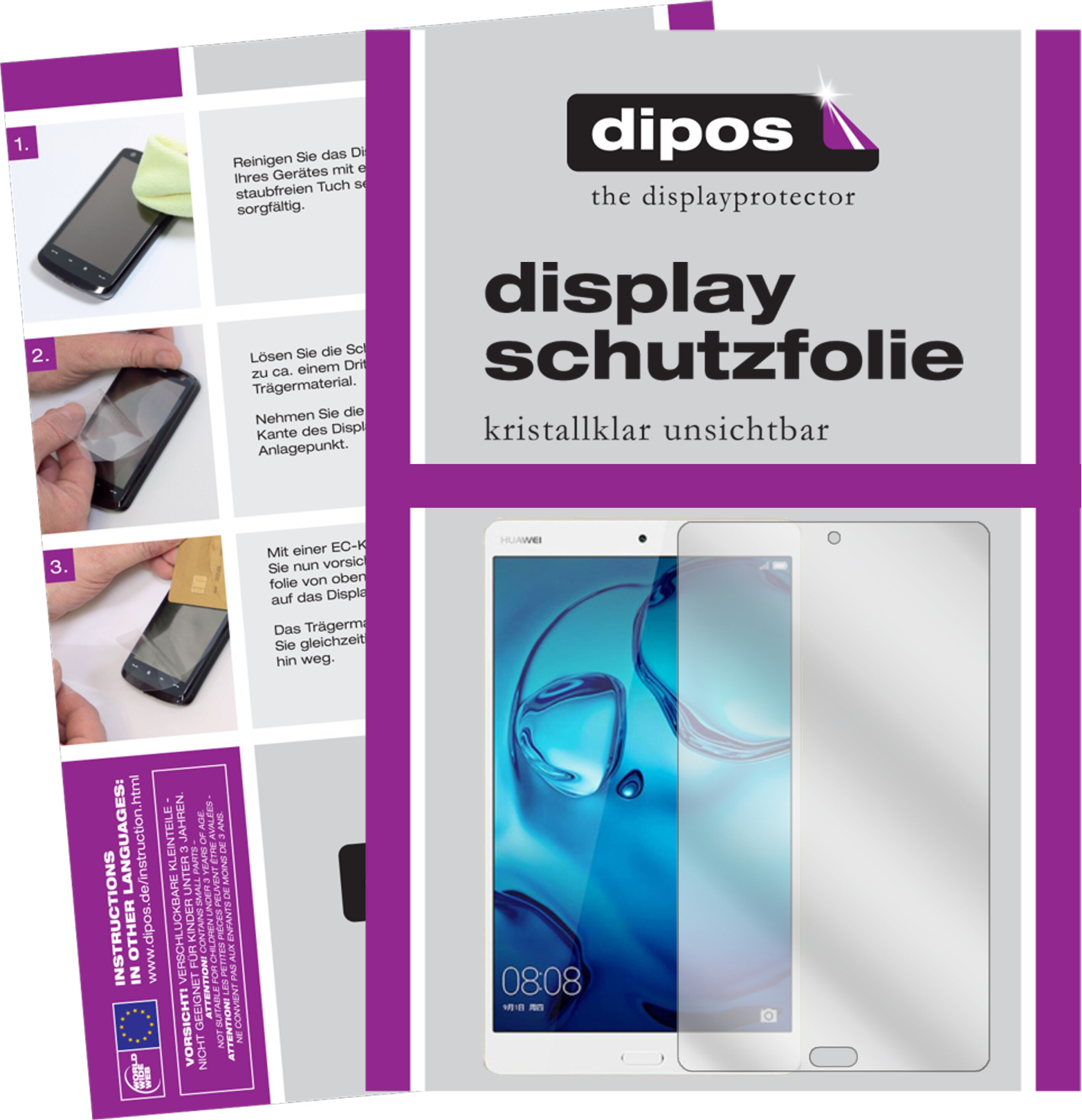 Dipos Displayschutzfolie Crystalclear (2 Stück, Huawei MediaPad M3 Lite 10), Tablet Schutzfolie