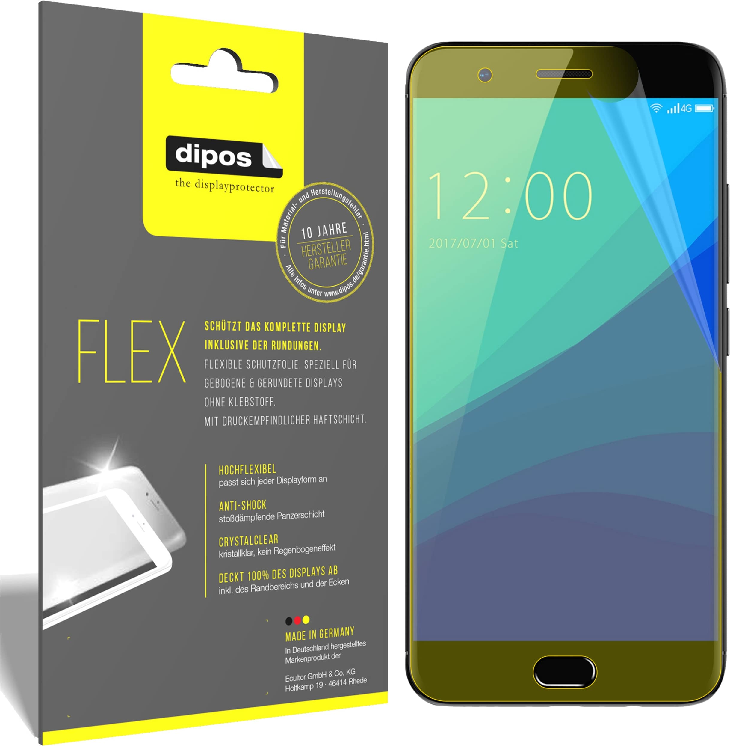 Dipos Displayschutzfolie Full-Cover 3D (3 Stück, Umidigi C2), Smartphone Schutzfolie, Transparent