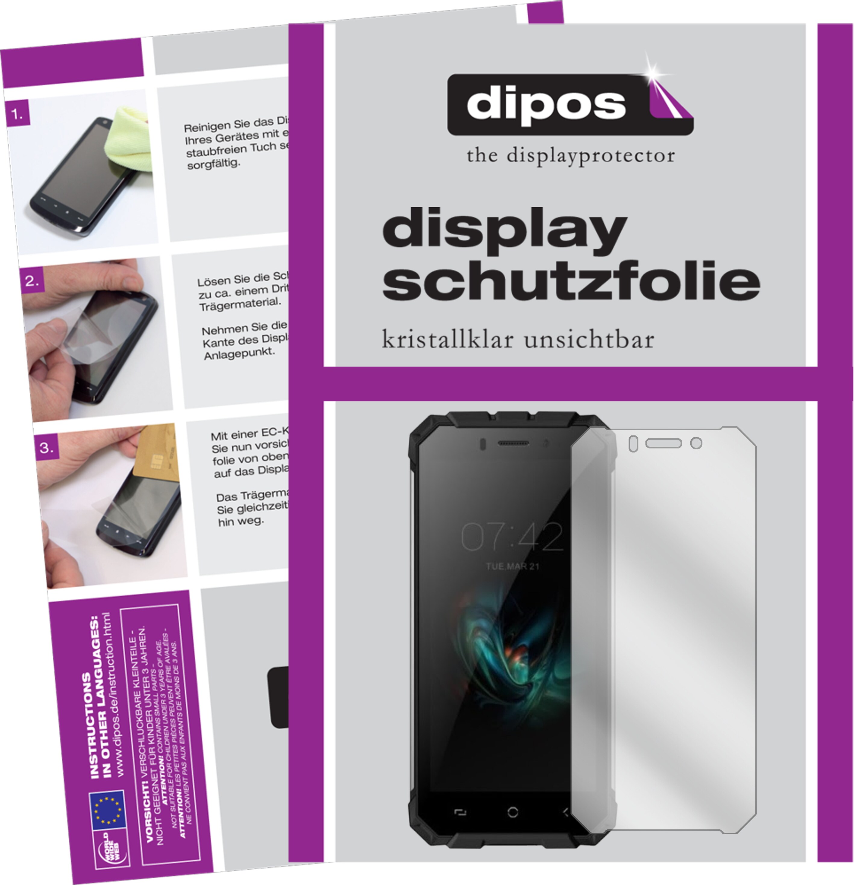 Dipos Displayschutzfolie Crystalclear (6 Stück, Armor X), Smartphone Schutzfolie, Transparent