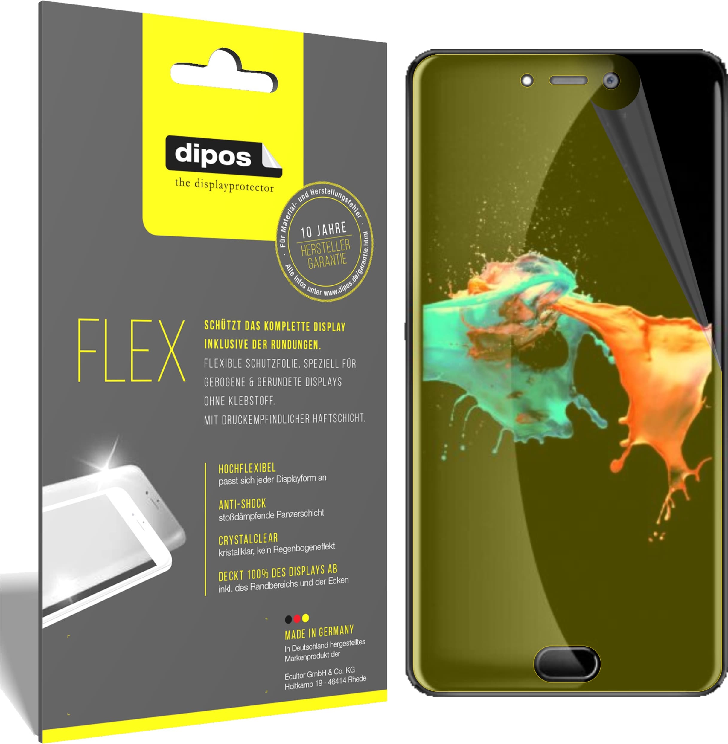 Dipos Displayschutzfolie Full-Cover 3D (2 Stück, Leagoo T5c), Smartphone Schutzfolie, Transparent