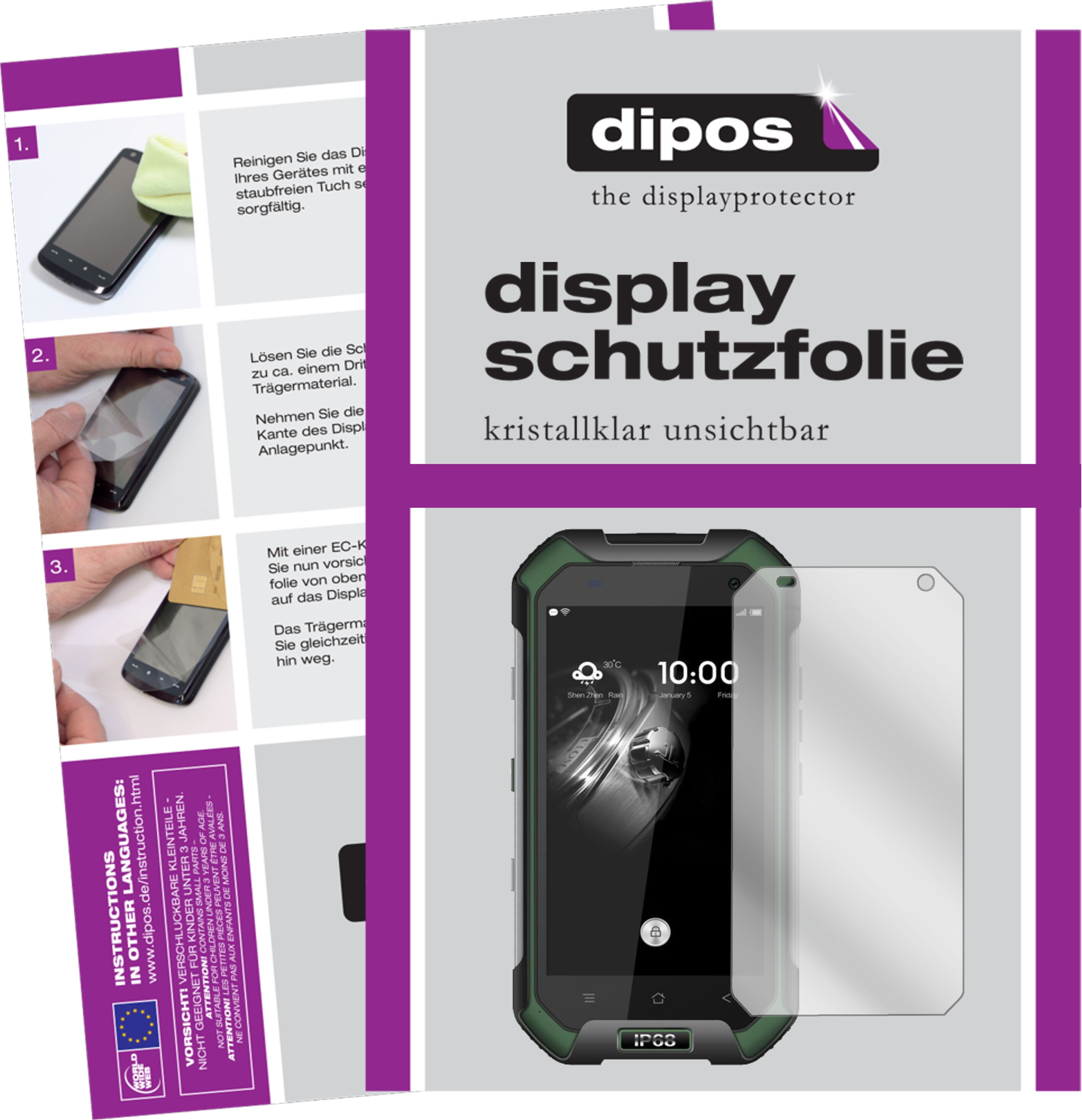 Dipos Displayschutzfolie Crystalclear (6 Stück, Blackview BV6000), Smartphone Schutzfolie, Transparent