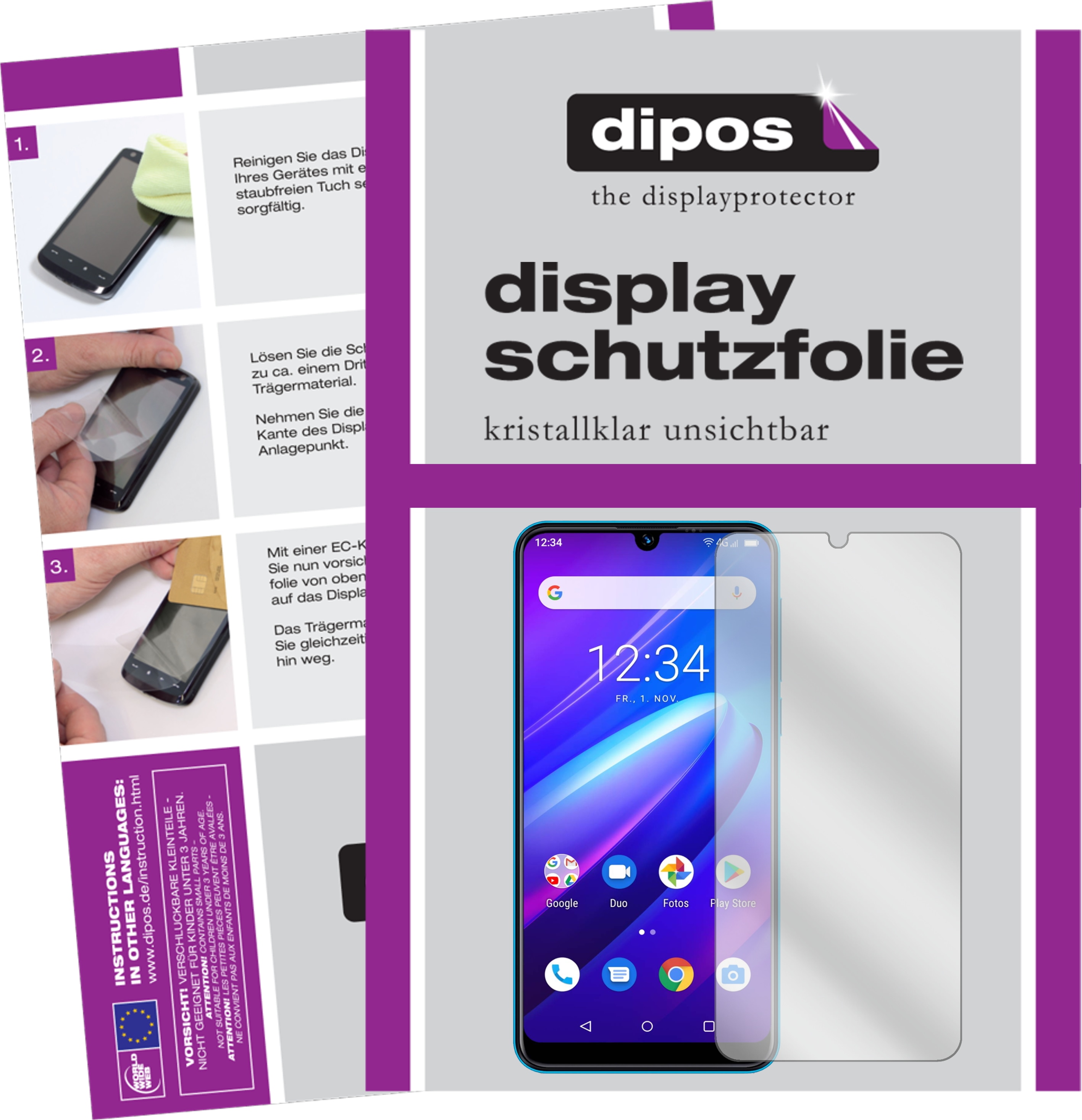 Dipos Displayschutzfolie Crystalclear (6 Stück, Beafon M6), Smartphone Schutzfolie