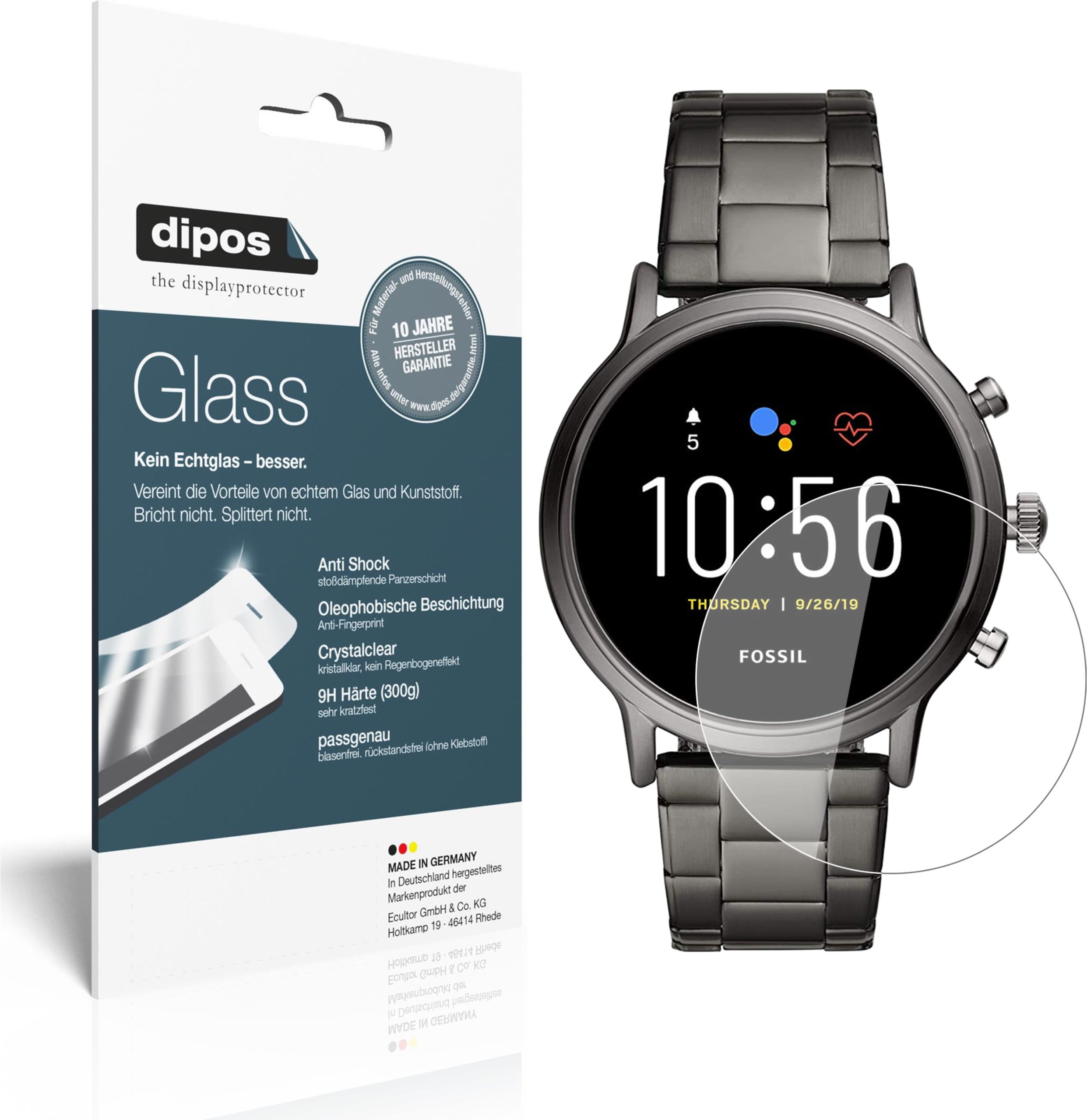 Dipos Displayschutz Anti-Shock, Smartwatch Schutzfolie, Transparent