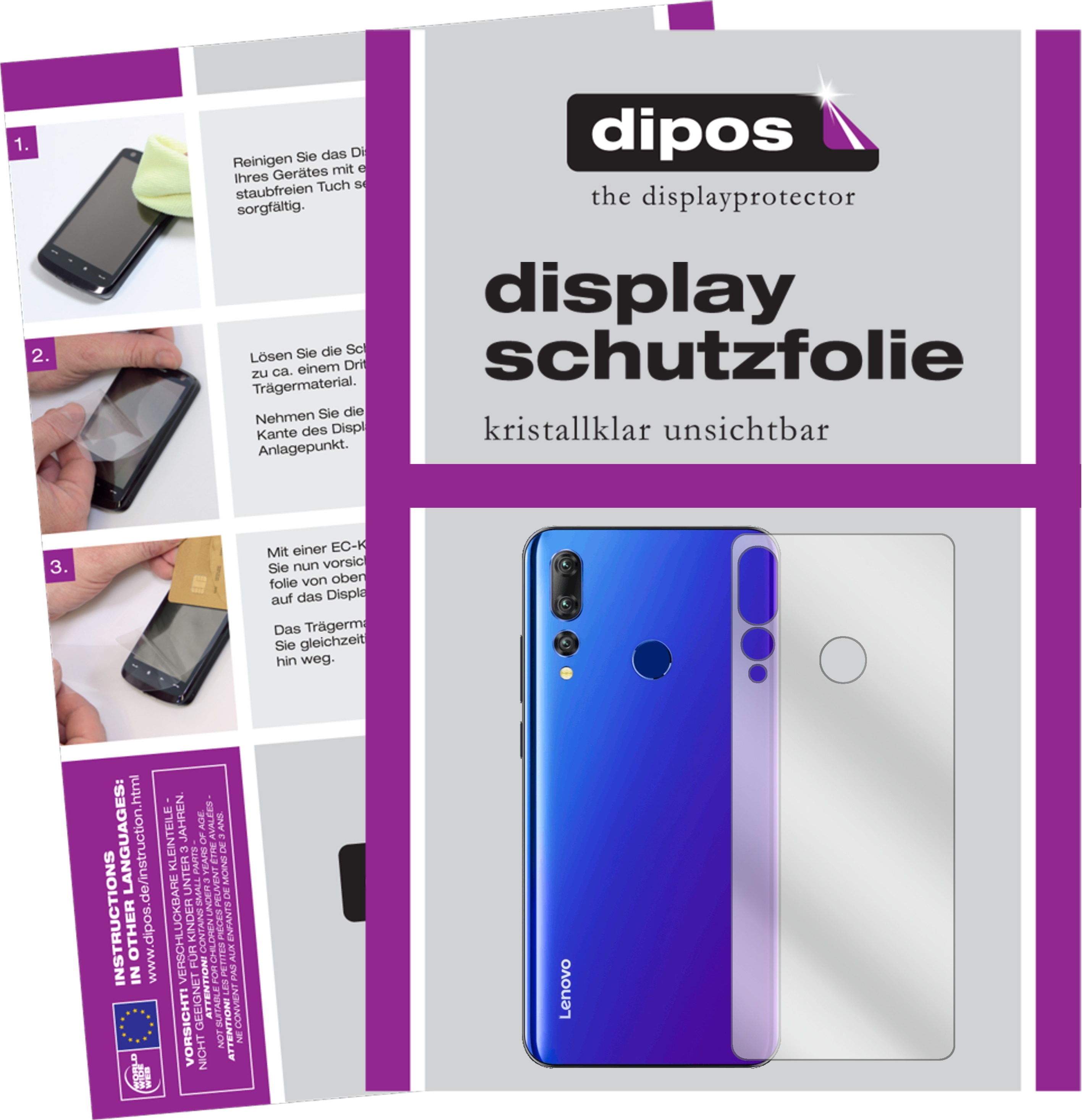 Dipos Displayschutzfolie Crystalclear (2 Stück, K6 Enjoy), Smartphone Schutzfolie