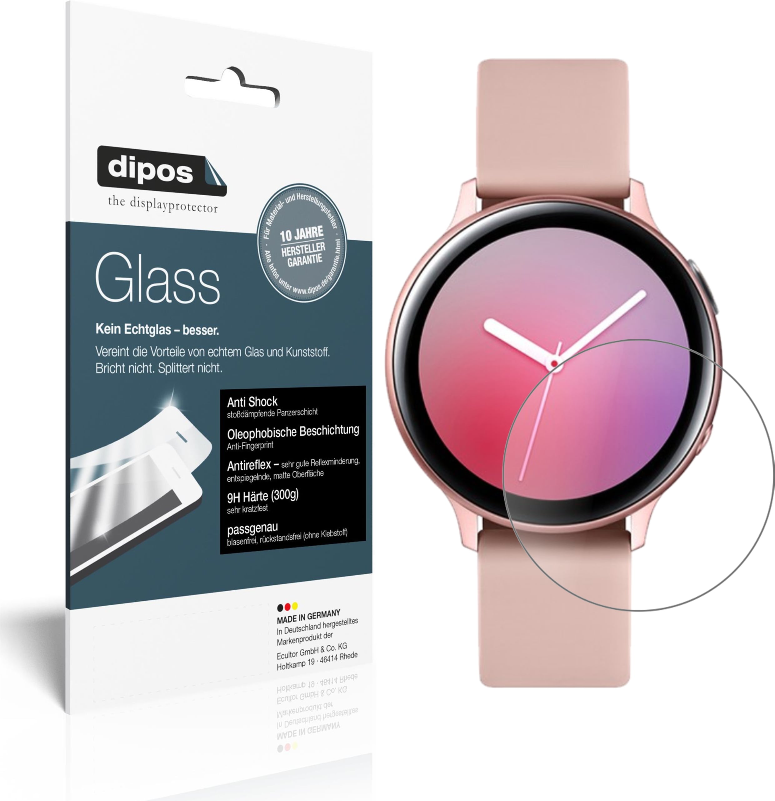 Dipos Displayschutz Anti-Shock, Smartwatch Schutzfolie, Transparent