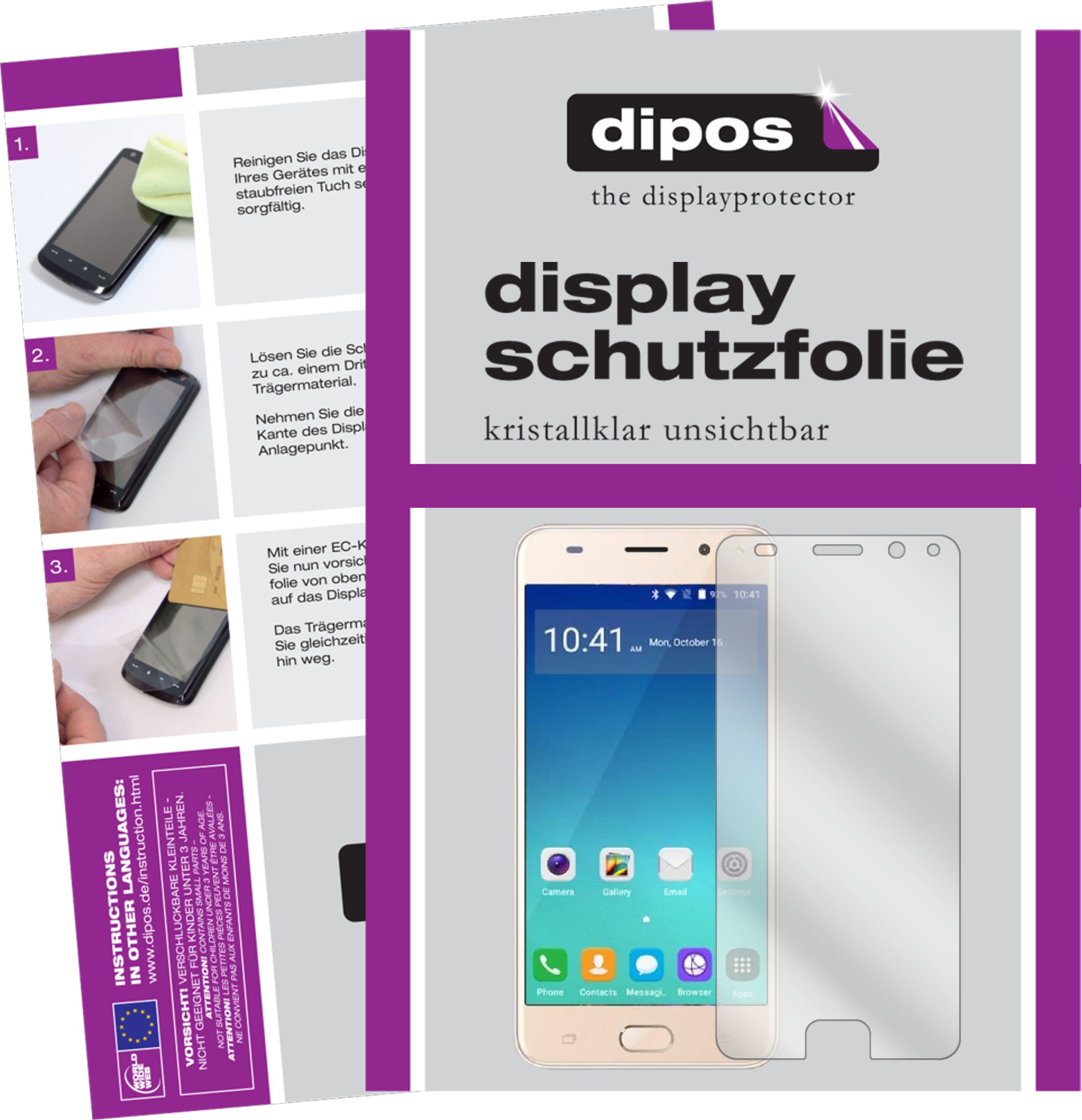 Dipos Displayschutzfolie Crystalclear (2 Stück, Gooweel S11), Smartphone Schutzfolie