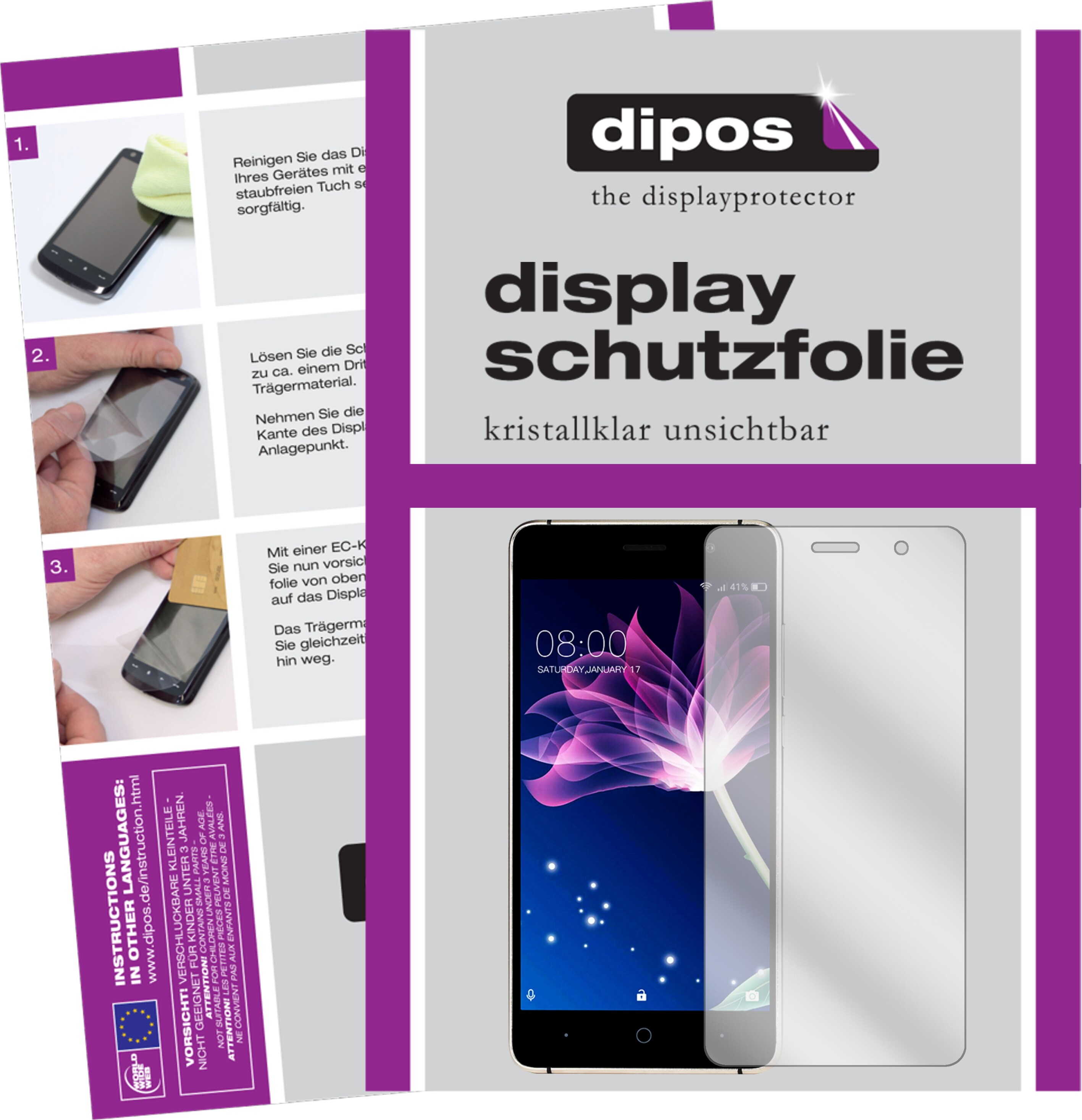 Dipos Displayschutzfolie Crystalclear (6 Stück, Doogee X10), Smartphone Schutzfolie, Transparent