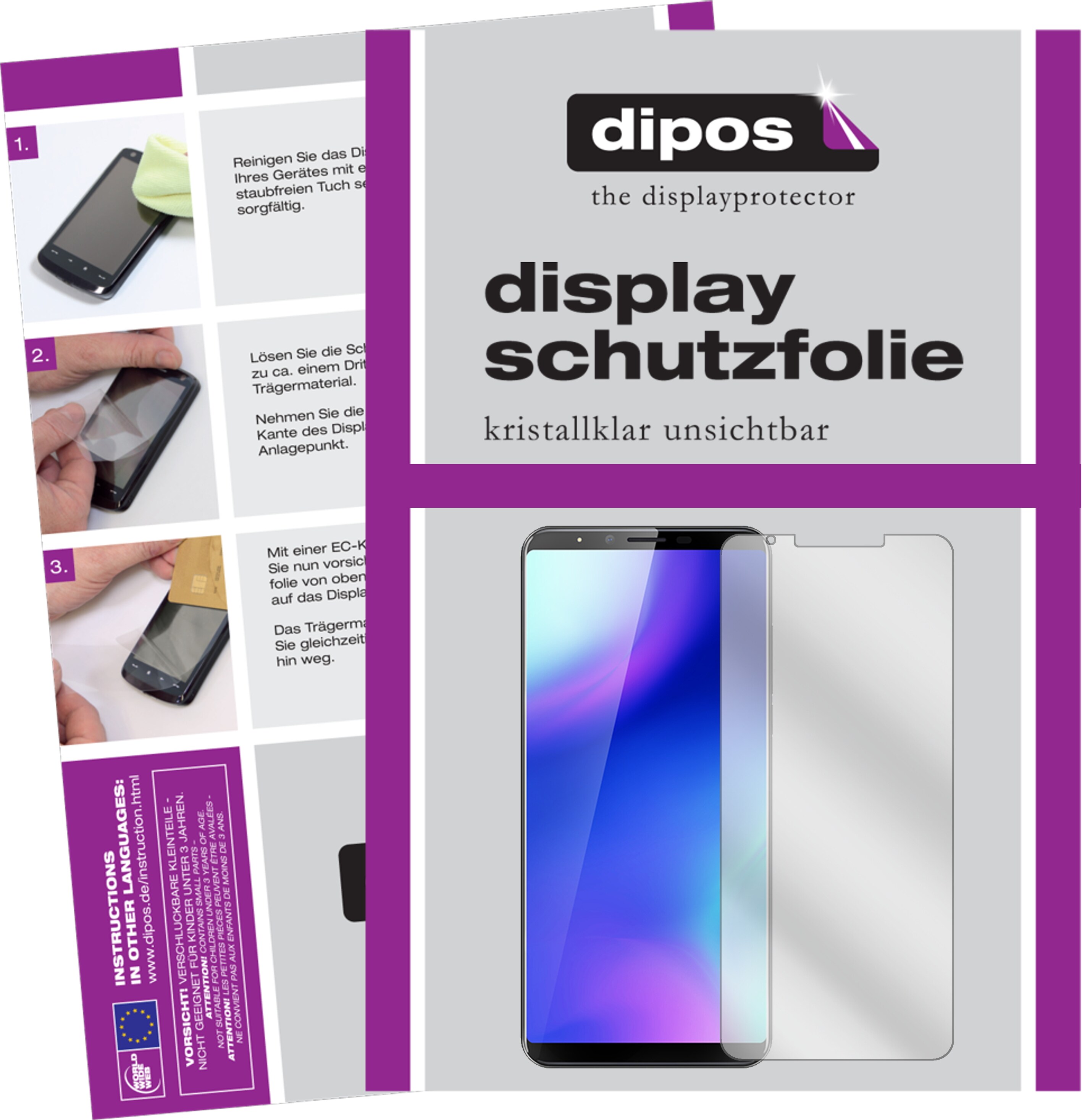 Dipos Displayschutzfolie Crystalclear (5 Stück, X18 Plus), Smartphone Schutzfolie, Transparent