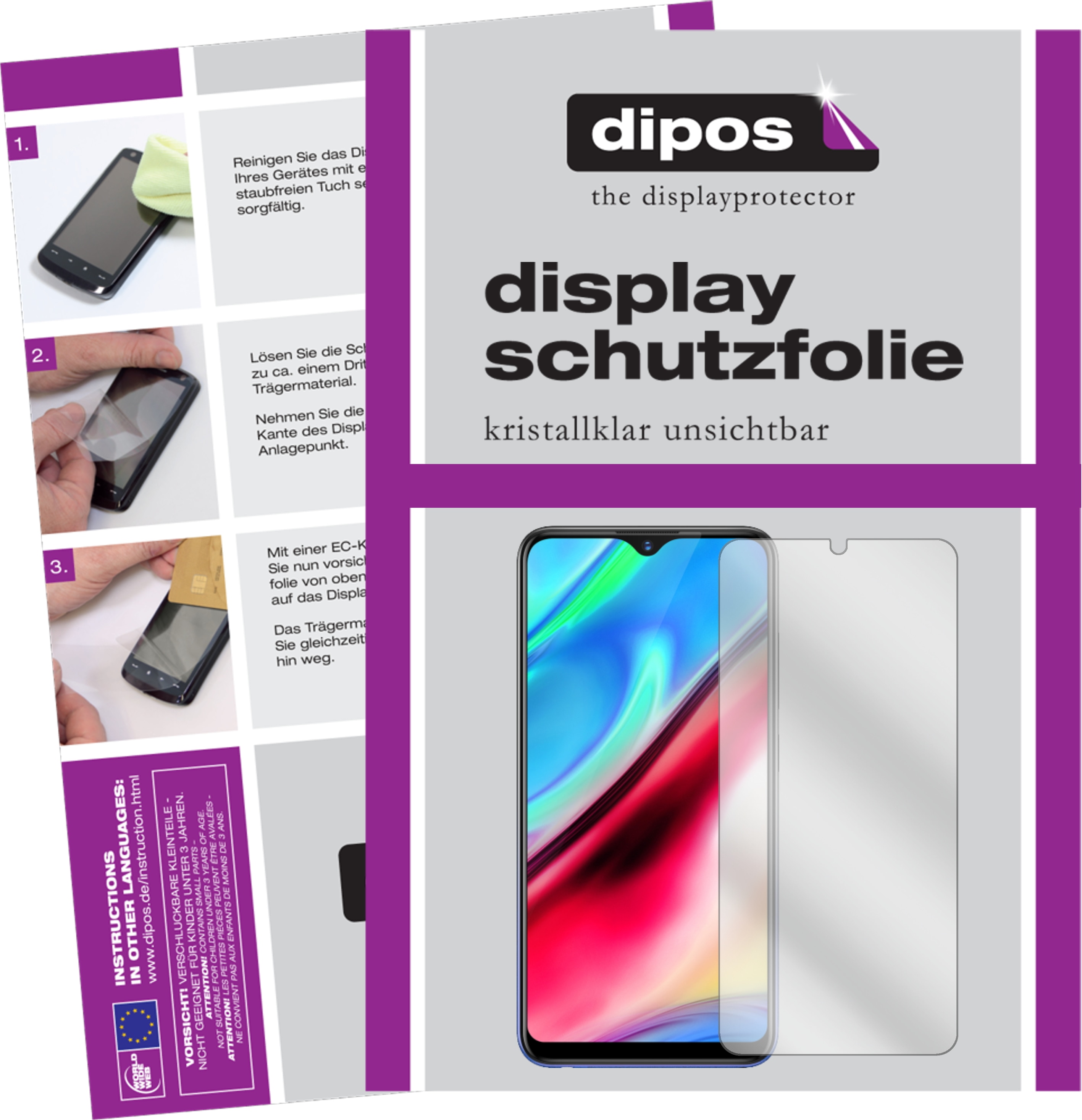 Dipos Displayschutzfolie Crystalclear (1 Stück, Vivo Y91i), Smartphone Schutzfolie, Transparent