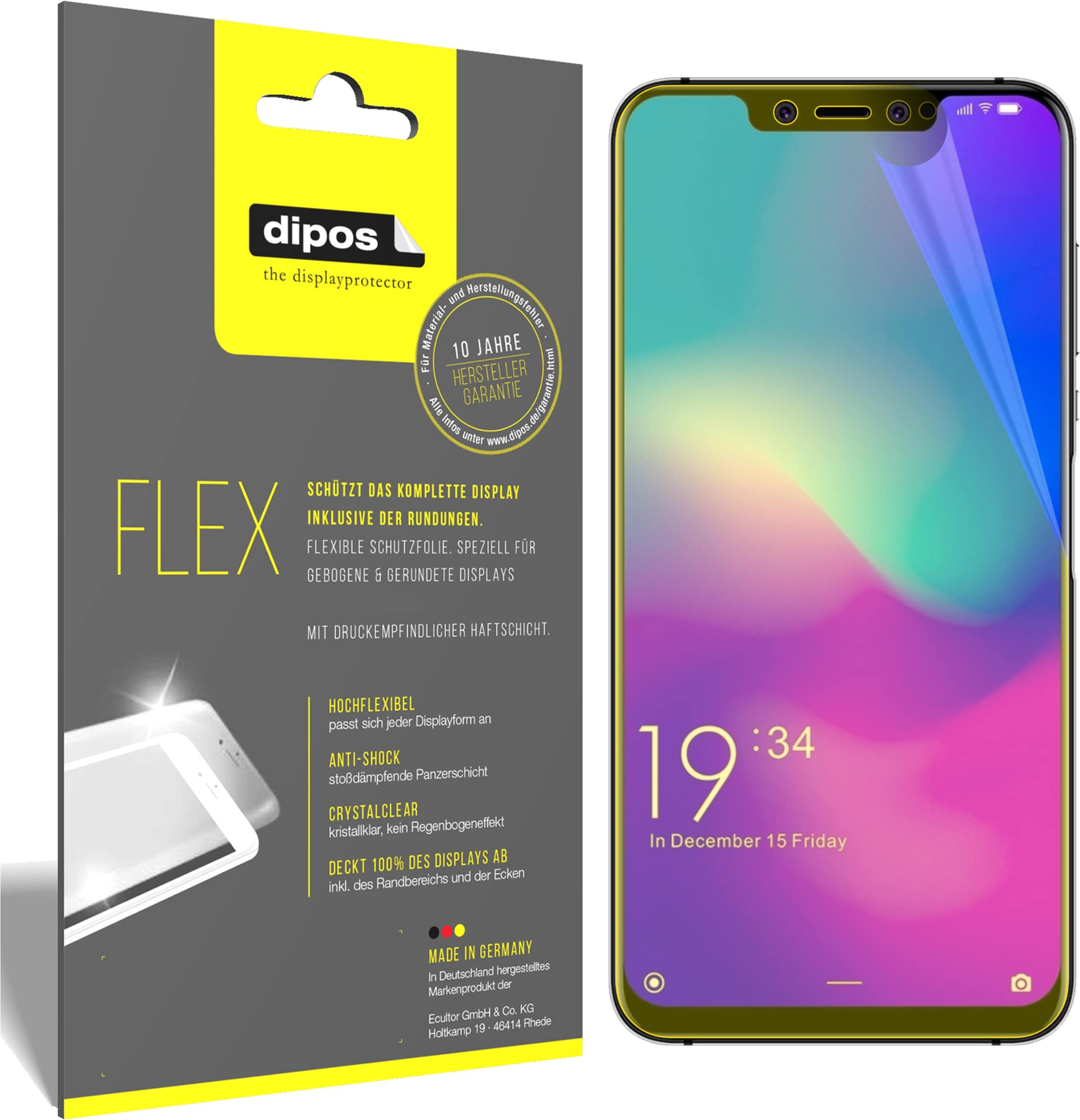 Dipos Displayschutzfolie Full-Cover 3D (3 Stück, Elephone A5), Smartphone Schutzfolie