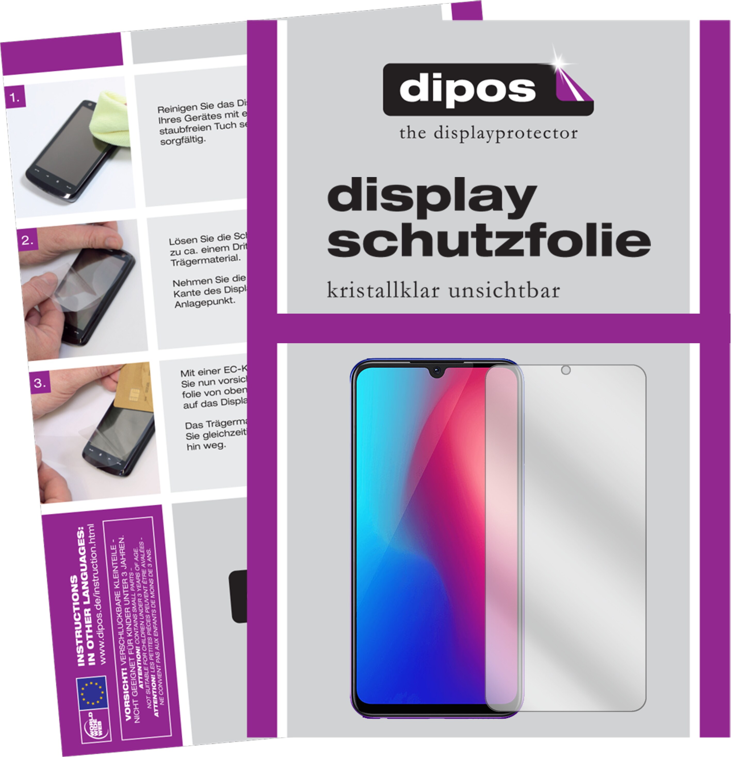 Dipos Displayschutzfolie Crystalclear (1 Stück, Vivo Z3i), Smartphone Schutzfolie, Transparent