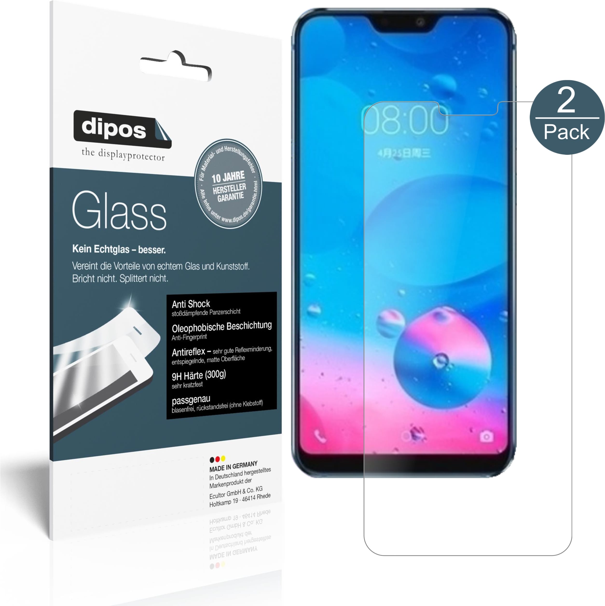 Dipos Displayschutz Anti-Shock (1 Stück, H20), Smartphone Schutzfolie, Transparent