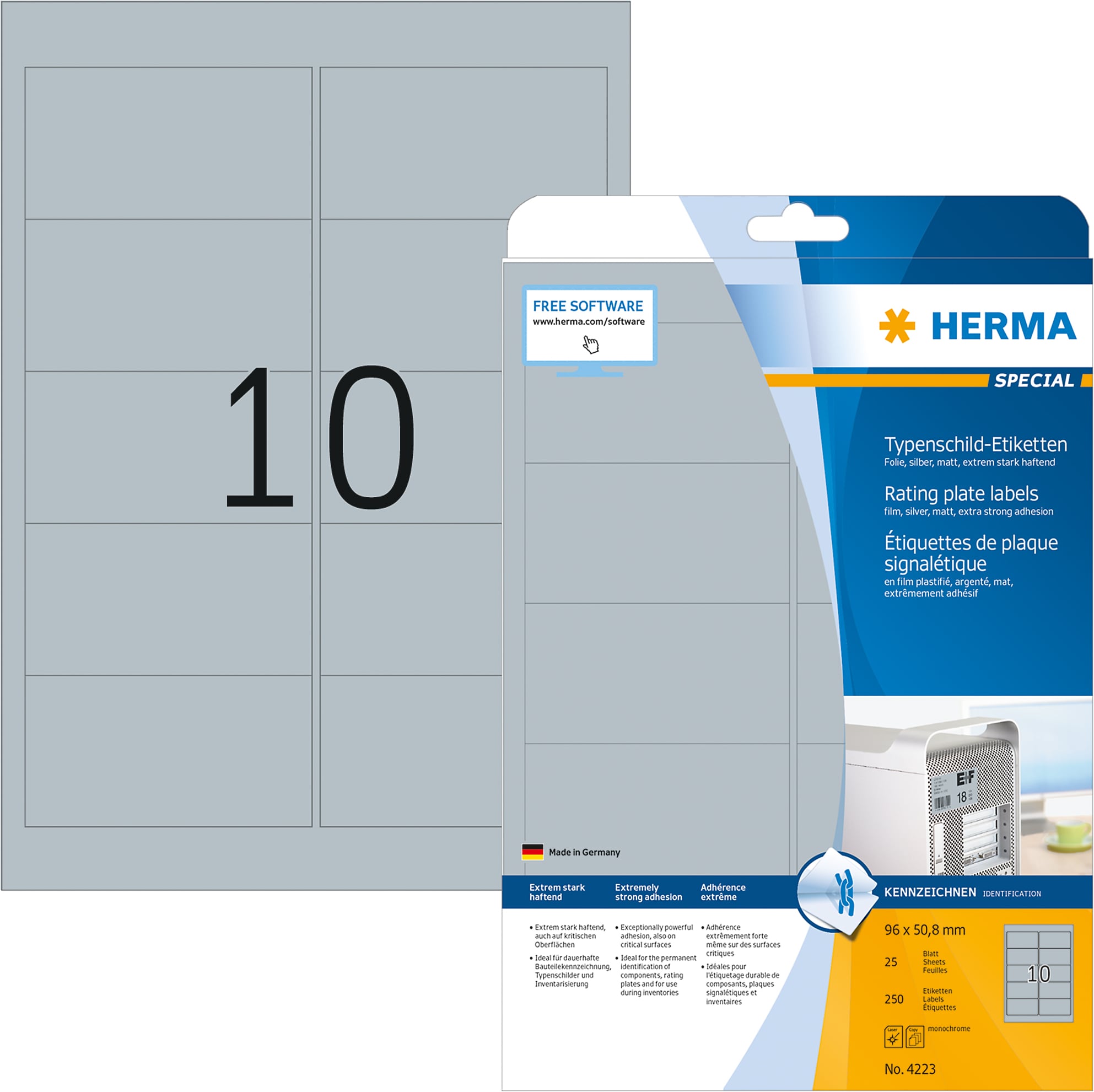 Herma, Sticker, Special Typenschild-Etiketten