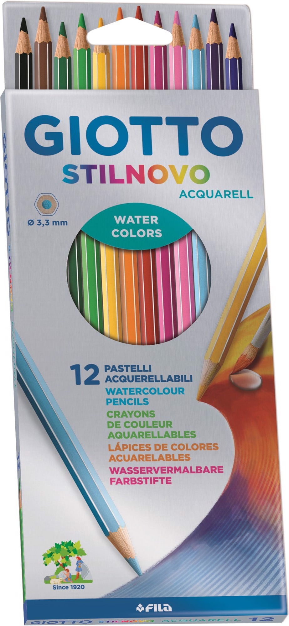 Giotto, Malstifte, Stilnovo Aquarell 12 Stück(e) (Mehrfarbig, 12 x)