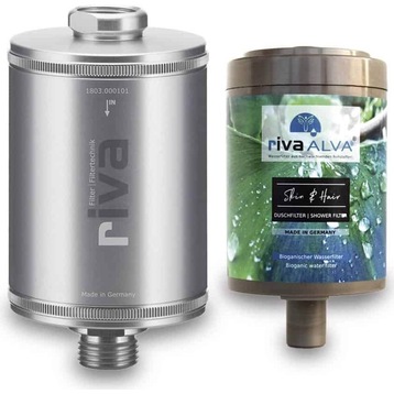 Riva Shower filter rivaALVA SKIN&HAIR - metal housing with filter cartridge  (1 x) - Galaxus