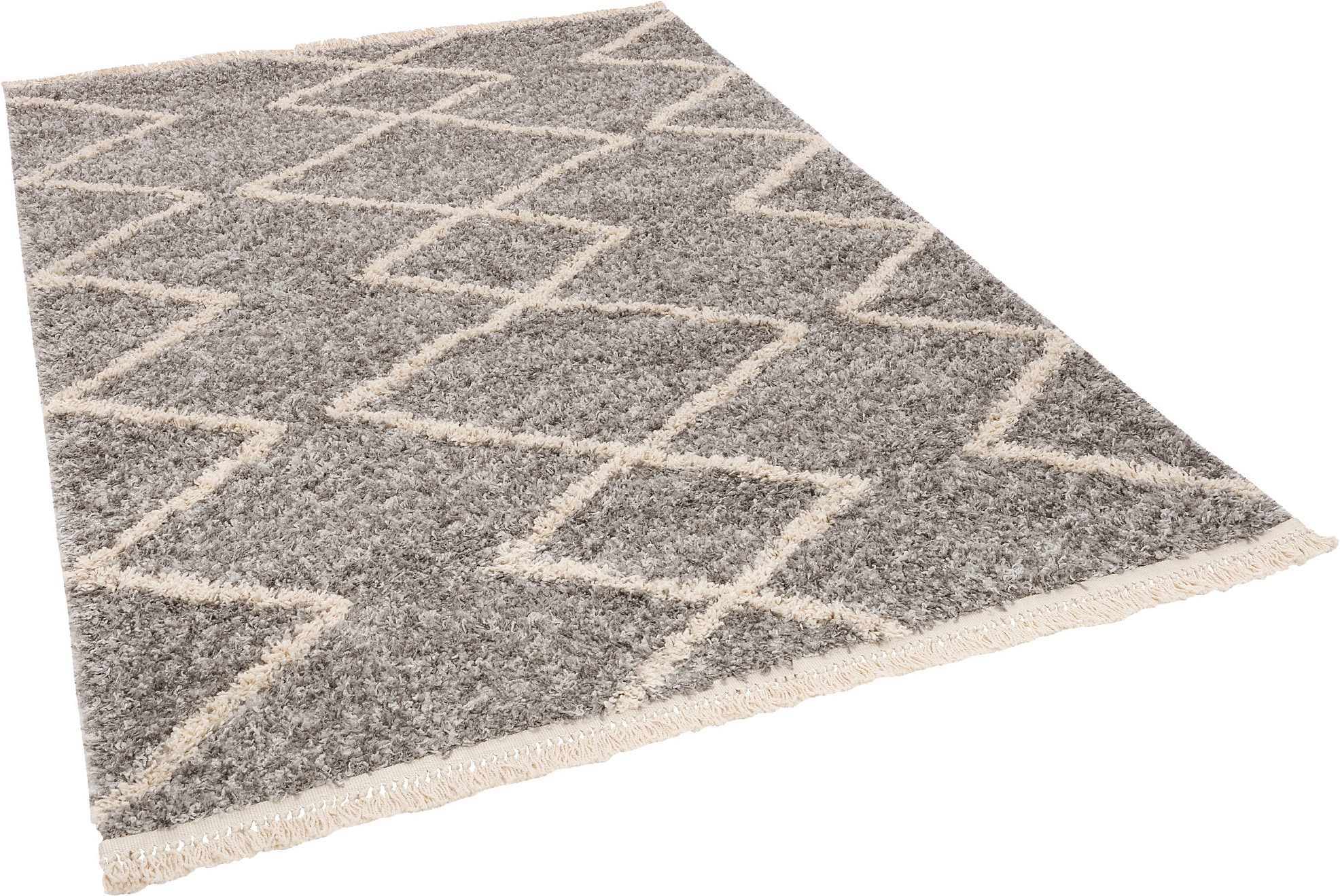 Pergamon, Teppich, Hochflor Langflor Shaggy Teppich Casablanca Rauten (120 x 170 cm)