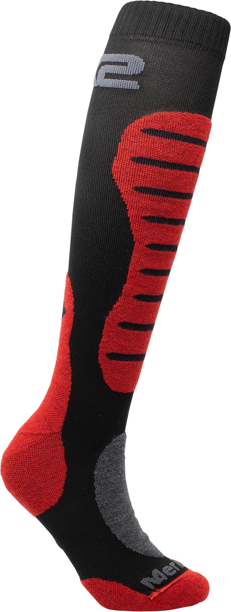 Sixs, Unisex, Sportsocken, Funktionsstrümpfe Mot 2 Merinos (36, 39), Schwarz, Rot