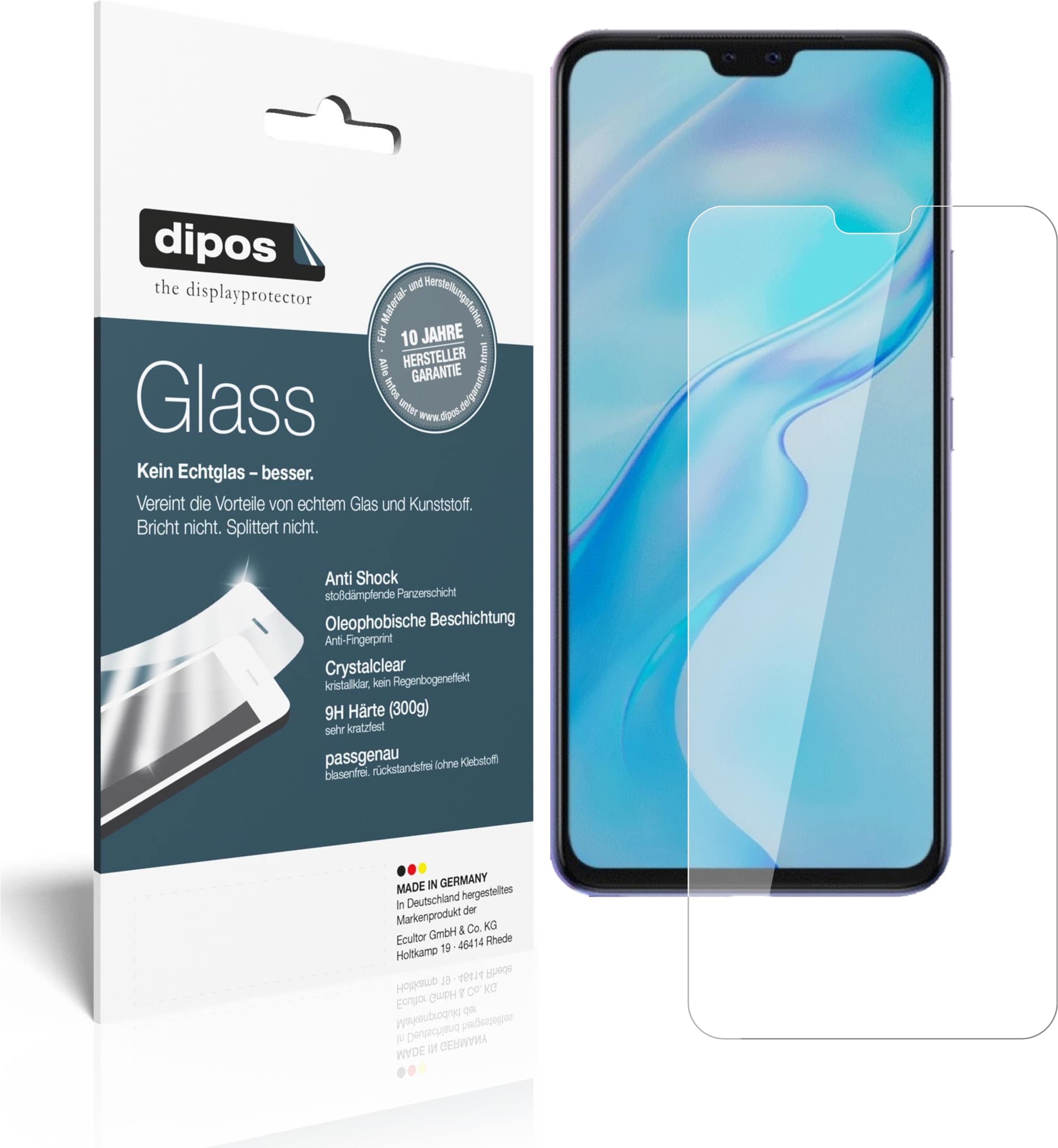 Dipos Displayschutz Anti-Shock (1 Stück, Vivo V20 Pro), Smartphone Schutzfolie