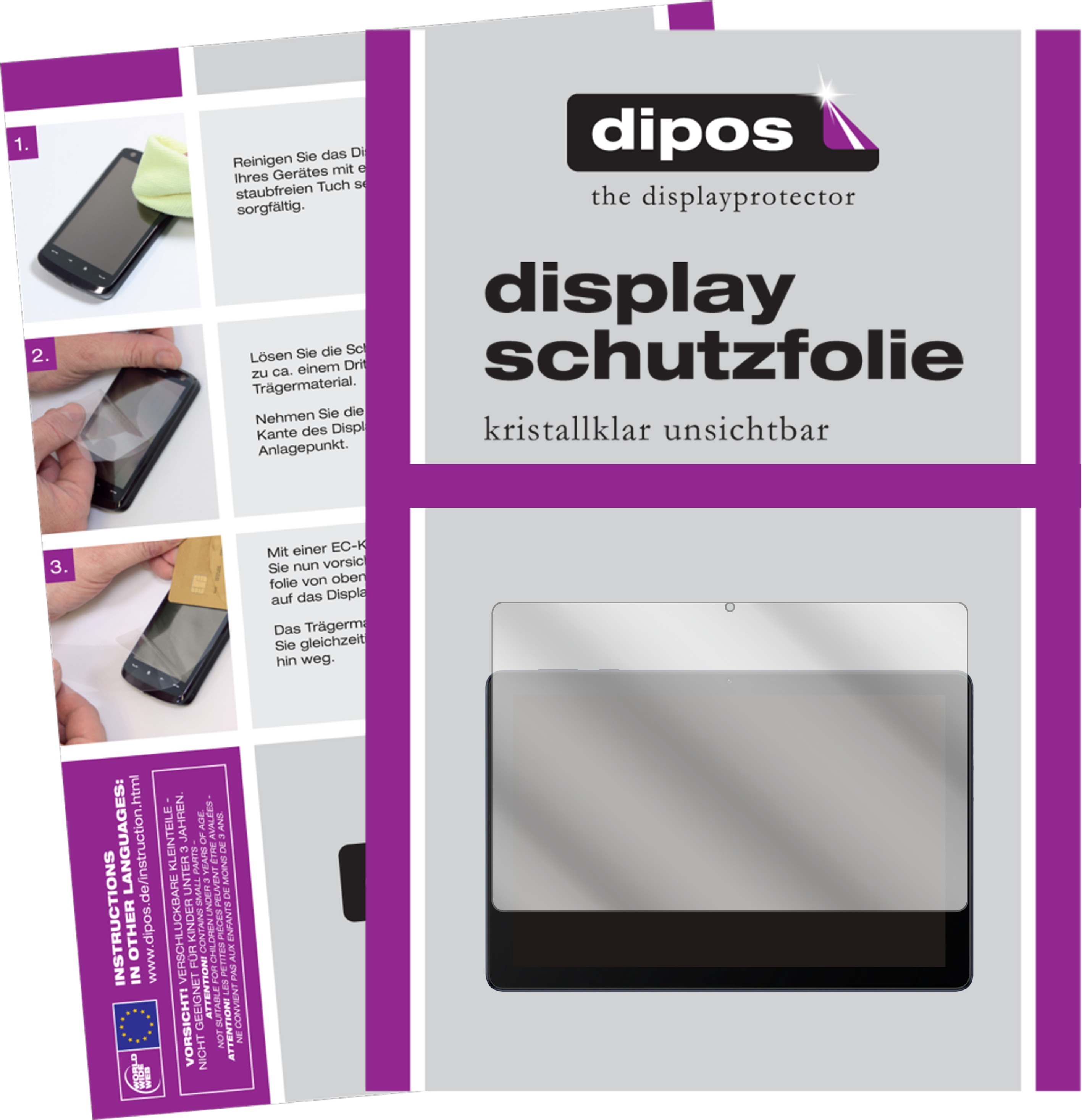 Dipos Displayschutzfolie Crystalclear (1 Stück, Huawei MatePad T10), Tablet Schutzfolie