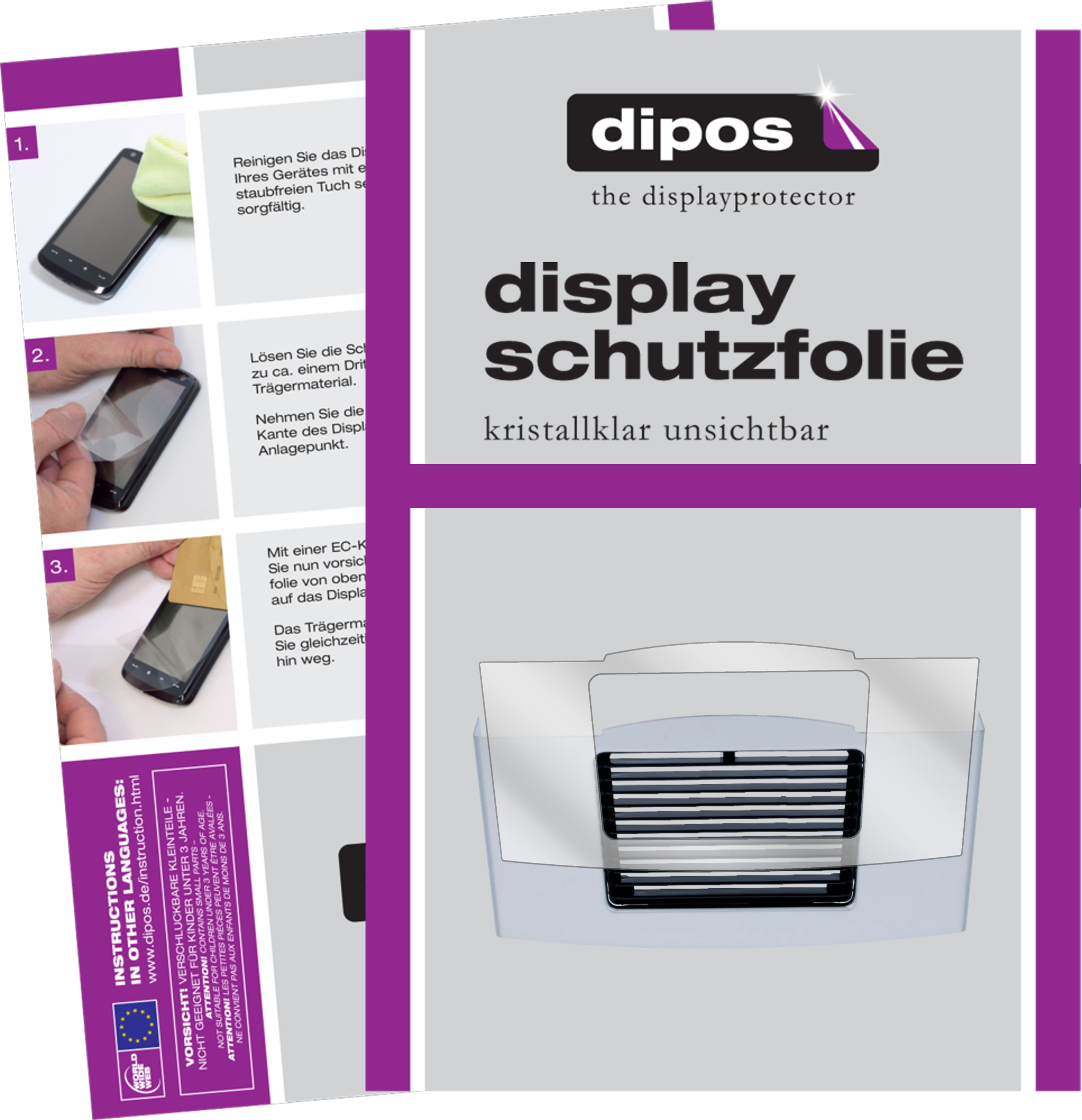 Dipos Displayschutzfolie Crystalclear, Zubehör Kaffeemaschinen, Transparent