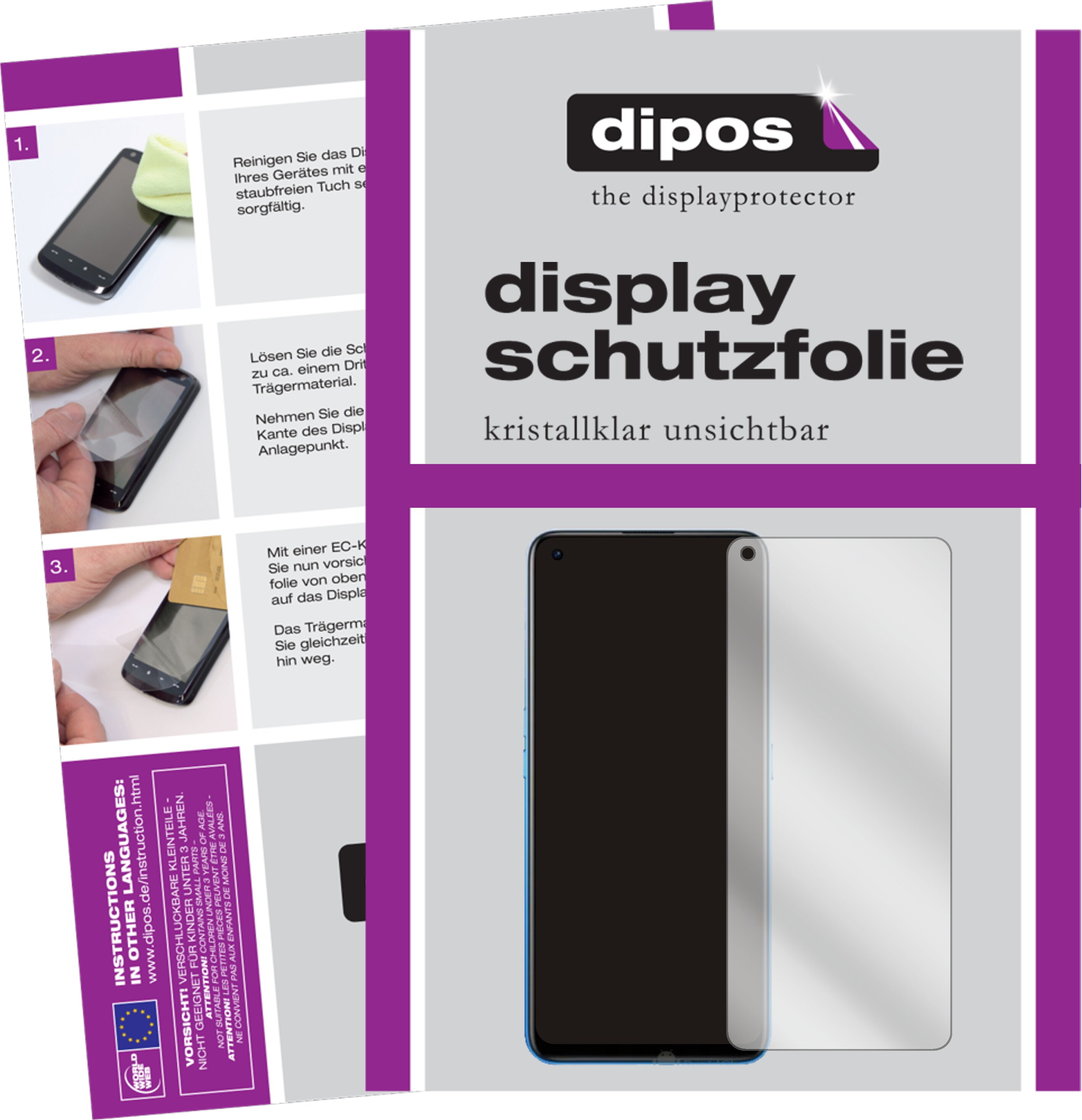 Dipos Displayschutzfolie Crystalclear (2 Stück, Oppo Realme X7 Pro), Smartphone Schutzfolie