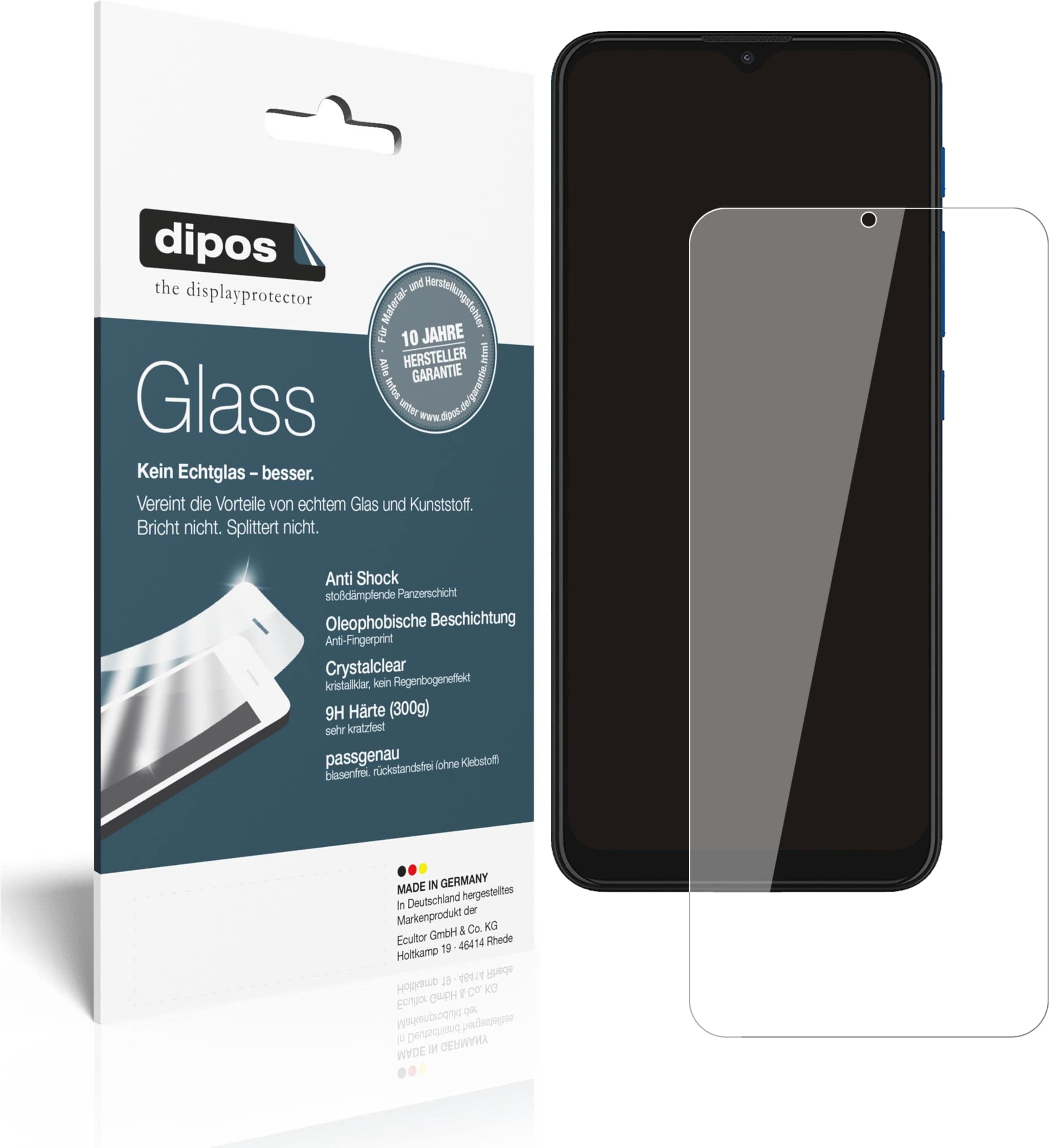 Dipos Displayschutz Anti-Shock (1 Stück, Motorola Moto E7 Plus), Smartphone Schutzfolie, Transparent