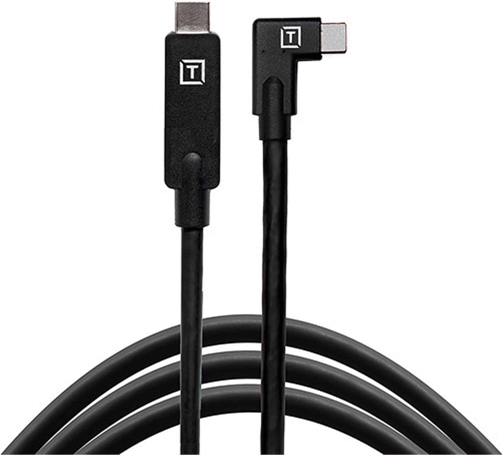 Tether Tools TetherPro USB-C auf USB-C rechter Winkel (Weiteres Zubehör), Studioausrüstung Zubehör, Schwarz