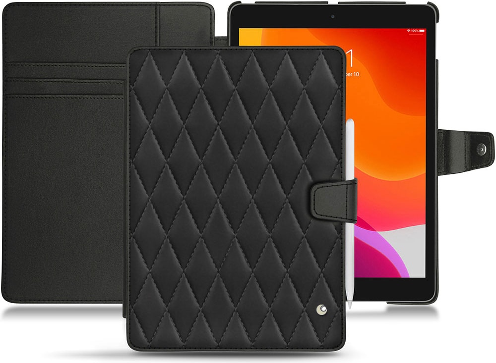 Noreve Lederschutzhülle Wallet (iPad 10.2 2019), Tablet Hülle, Schwarz