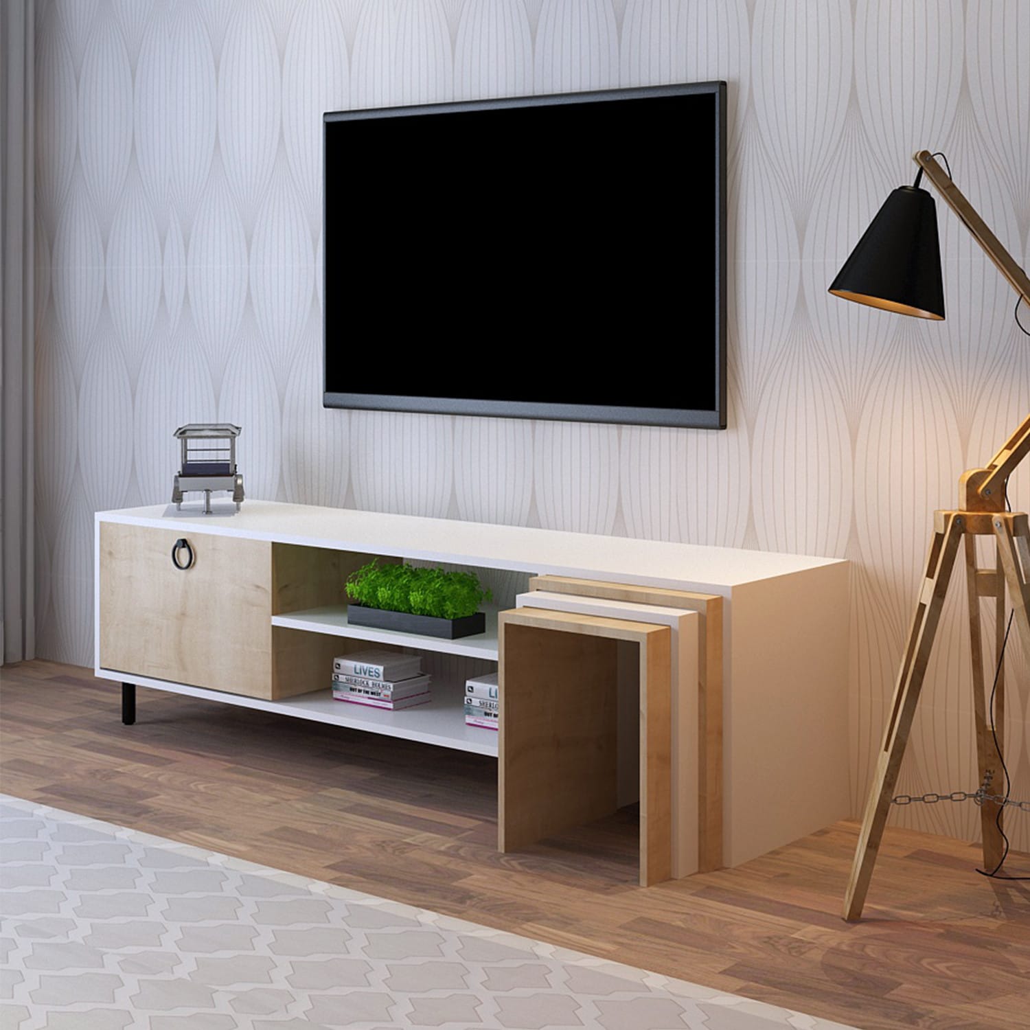 Kalune Design, TV Möbel, Eva (180 x 55 x 40 cm)