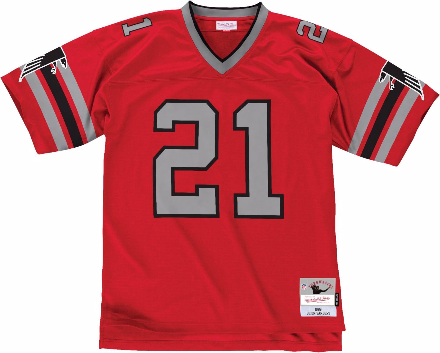 Mitchell & Ness, Herren, Fussballtrikot, NFL Legacy Jersey Atlanta Falcons 1989 Deion Sanders (XL), Rot, XL