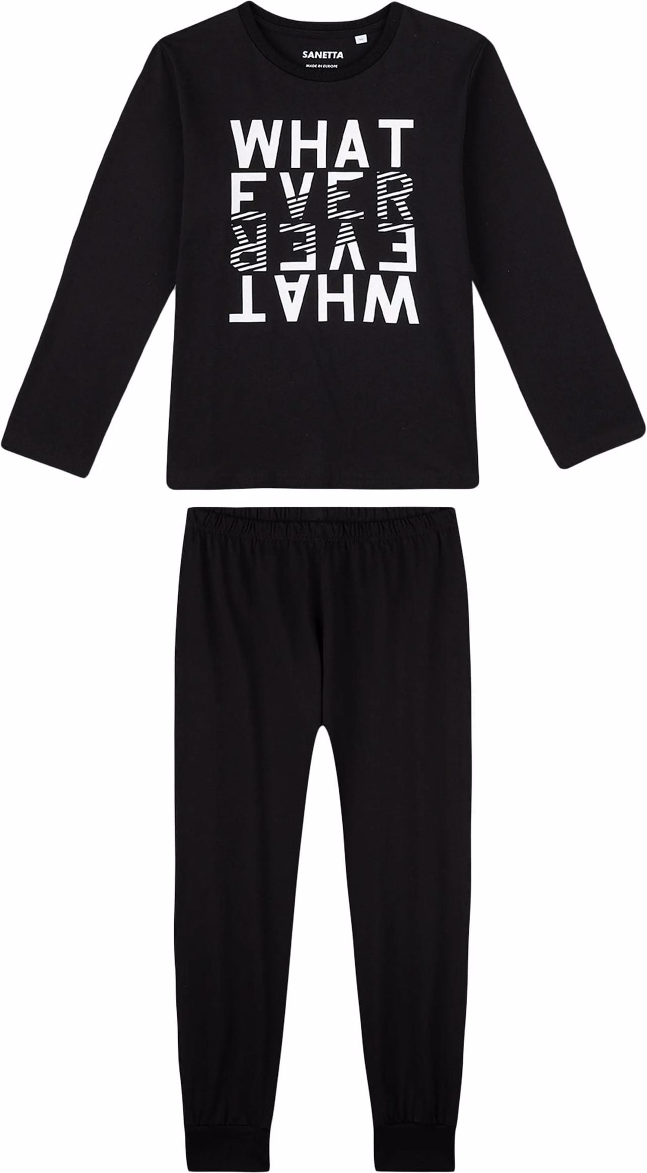 Sanetta, Jungen, Pyjama, Pyjama Schwarz, Schwarz, (140)