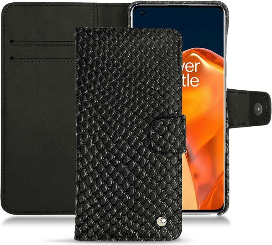 Noreve Lederschutzhülle Wallet (OnePlus 9 Pro), Smartphone Hülle, Schwarz